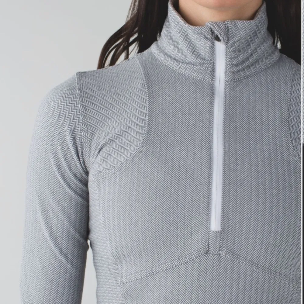 Lululemon Kanto Catch Me Gray Herringbone half Zip Jacket - Image 2