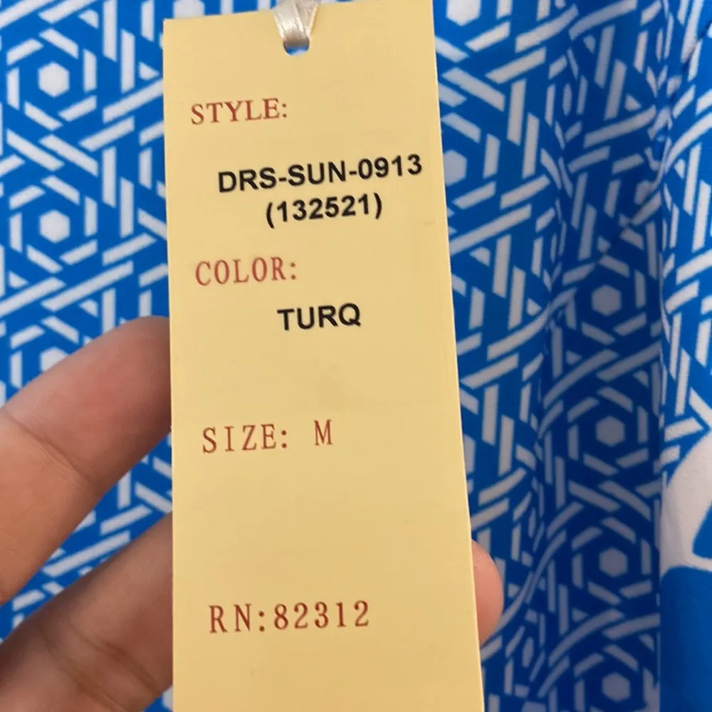 ARYEH Blue and White Sleeveless Dress size M brand new length 35” bust 34” - Image 3