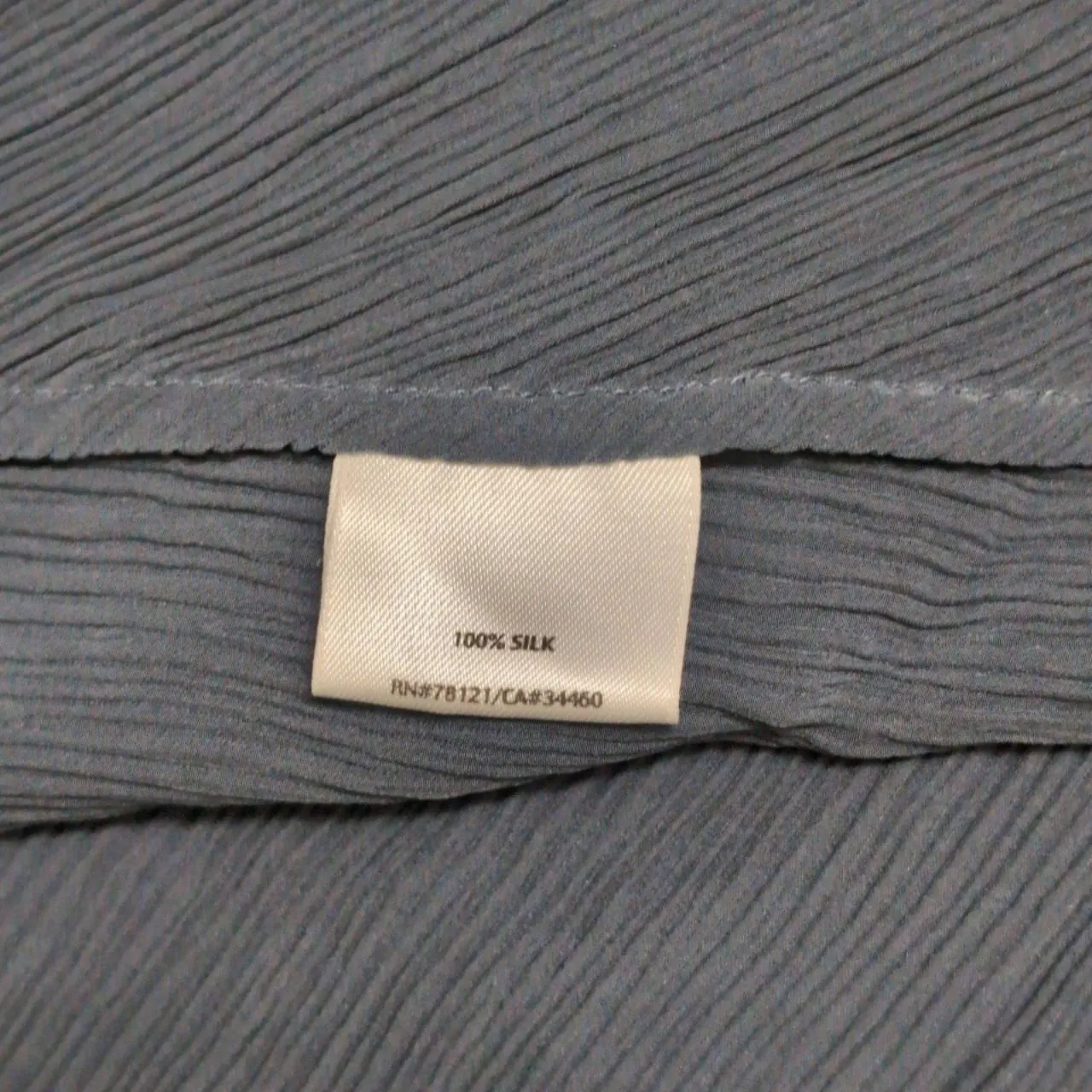 Eileen Fisher Blue Crinkle Silk Textured Open Front Drape Cardigan L/S XS - Image 5