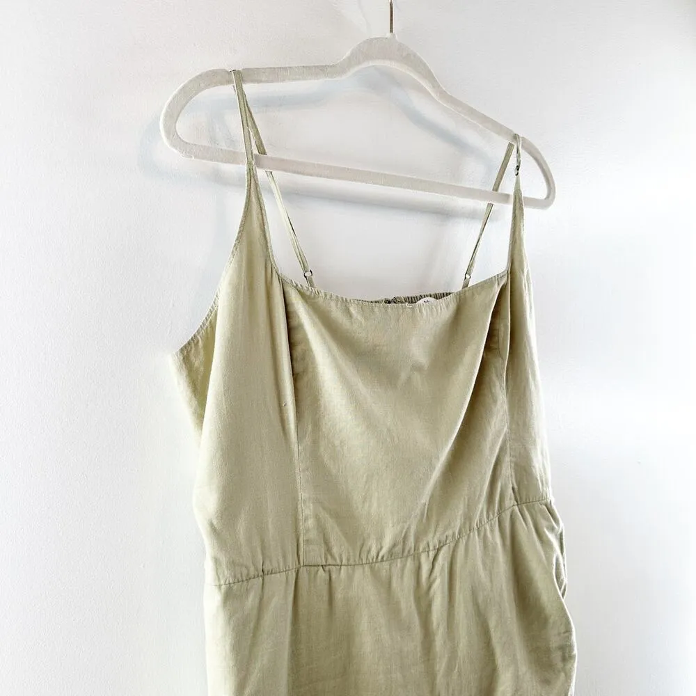 Abercrombie Square Neck Cotton Wrap Mini Slip Dress Green XL - Image 12