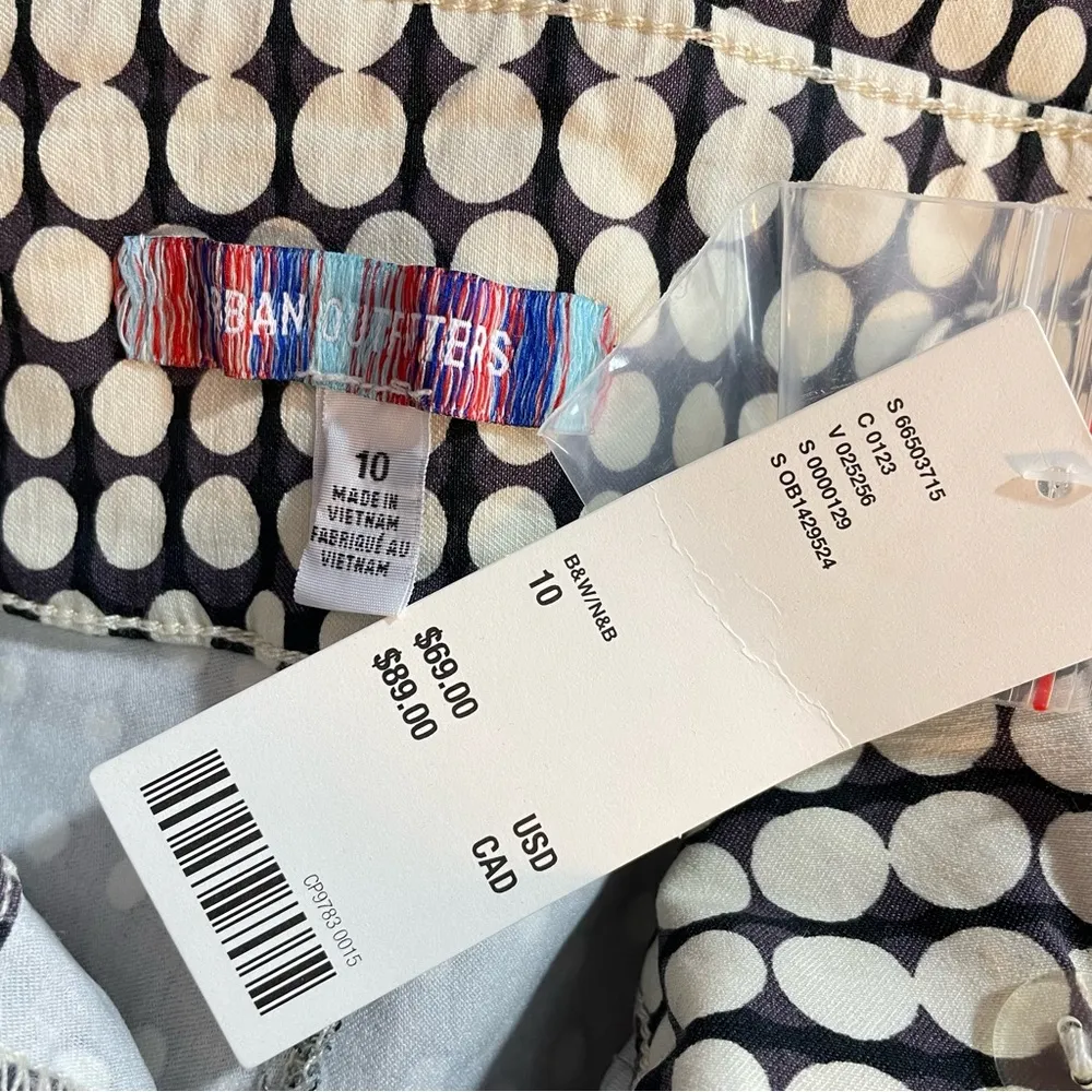 Urban Outfitters Toni Flare Black White Dot High Waist Skinny Pants 10 nwt new - Image 12