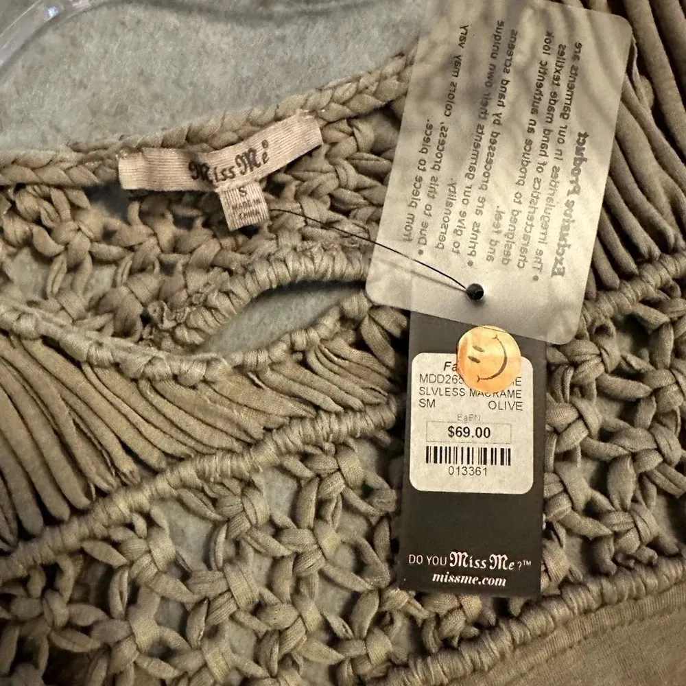 NWT Miss Me Olive Macrame Dress size S - Image 4