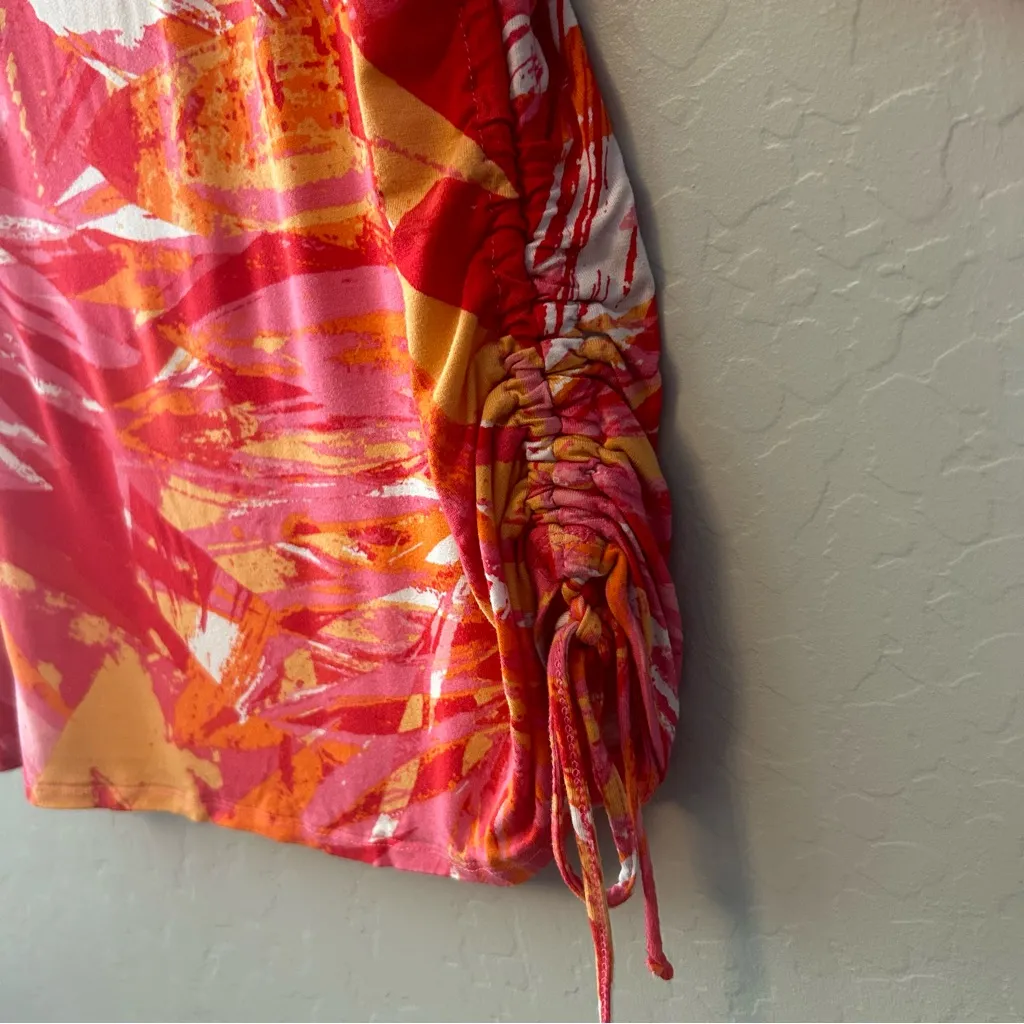 ⭐️Ruby Rd. favorites vibrant pink, orange and white blouse size large - Image 8