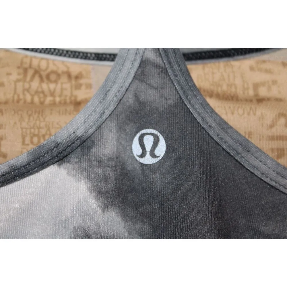 Lululemon Power Y Tank Top Gray Tie Dye Athletic Racerback Tank Top Shirt Size 6 - Image 4
