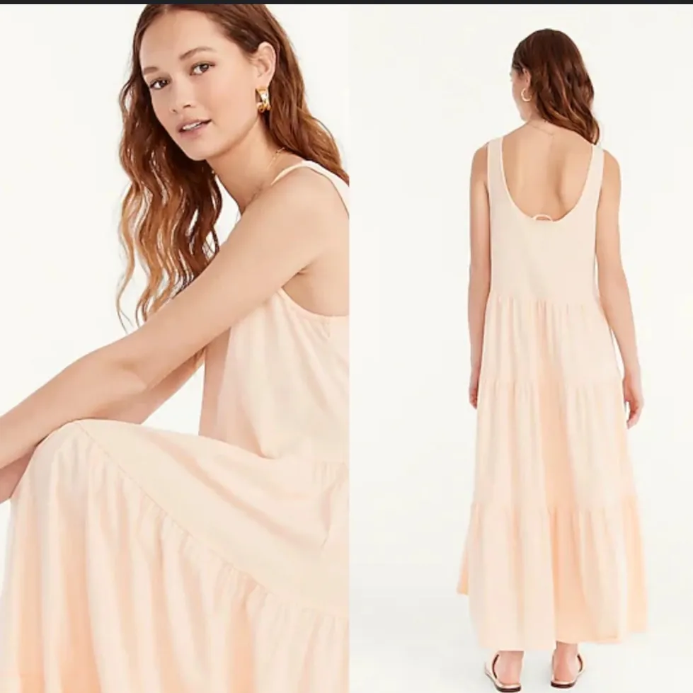 NWT!! J Crew Broken-In Jersey Tiered Maxi Dress in Light Orange - Image 2
