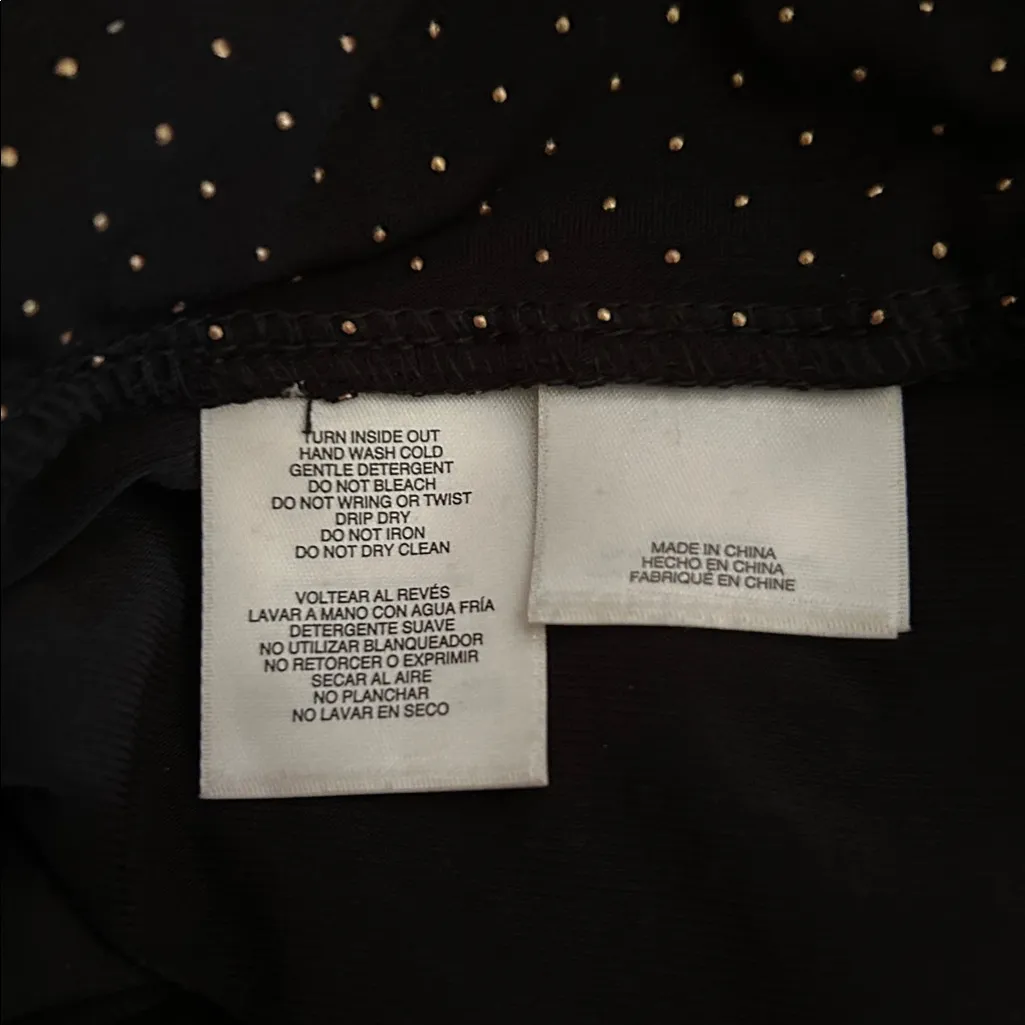 Nine West black gold studded wide leg flowy palazzo pull on pants NWT medium - Image 15