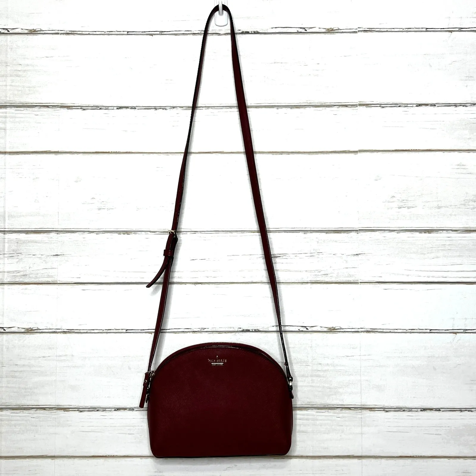 Kate Spade  New York Dome Crossbody Bag Burgundy Leather Purse - Image 2