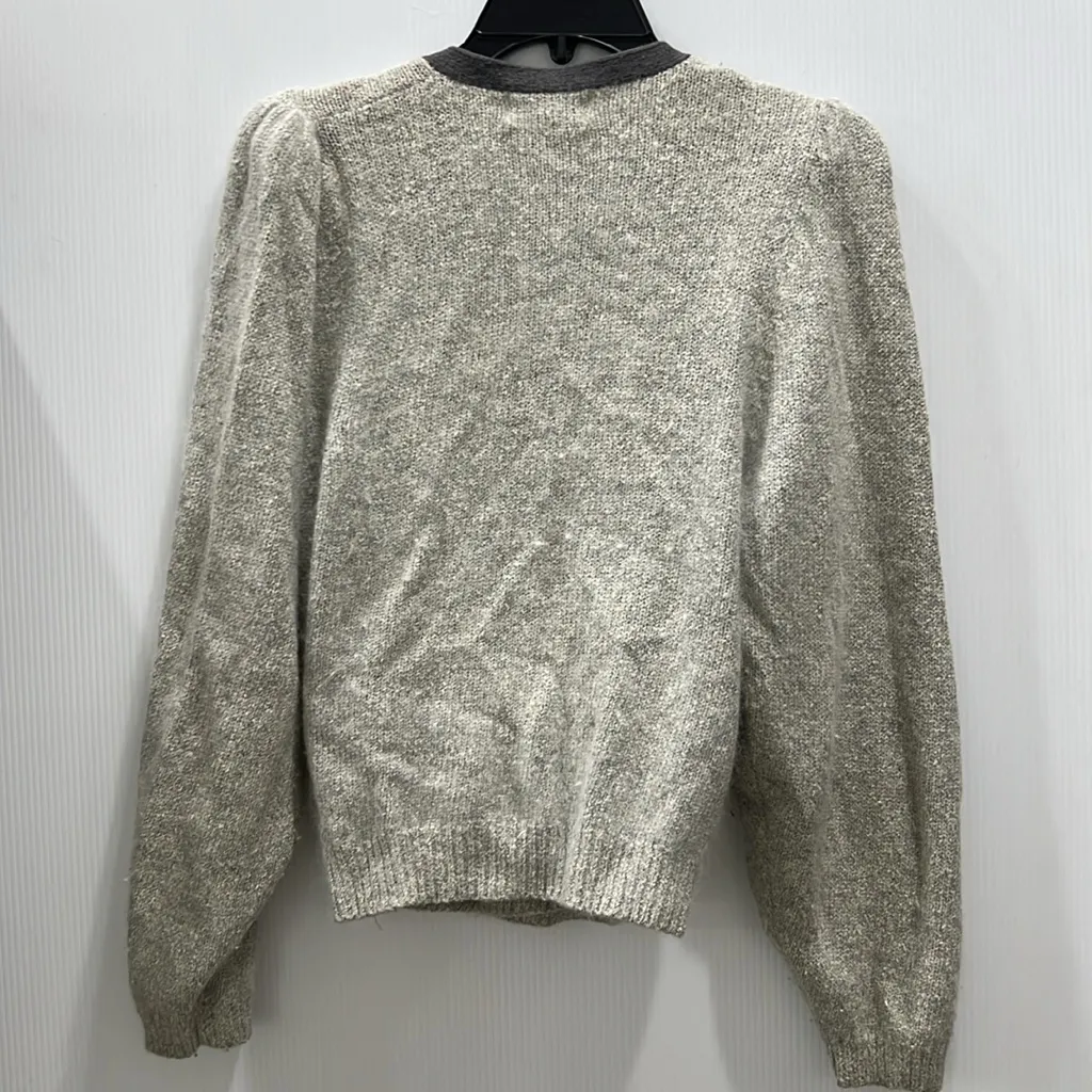 Reference Point  Angora Silk Lambswool rabbit Sweater Grey 80’s vintage cardigan - Image 3