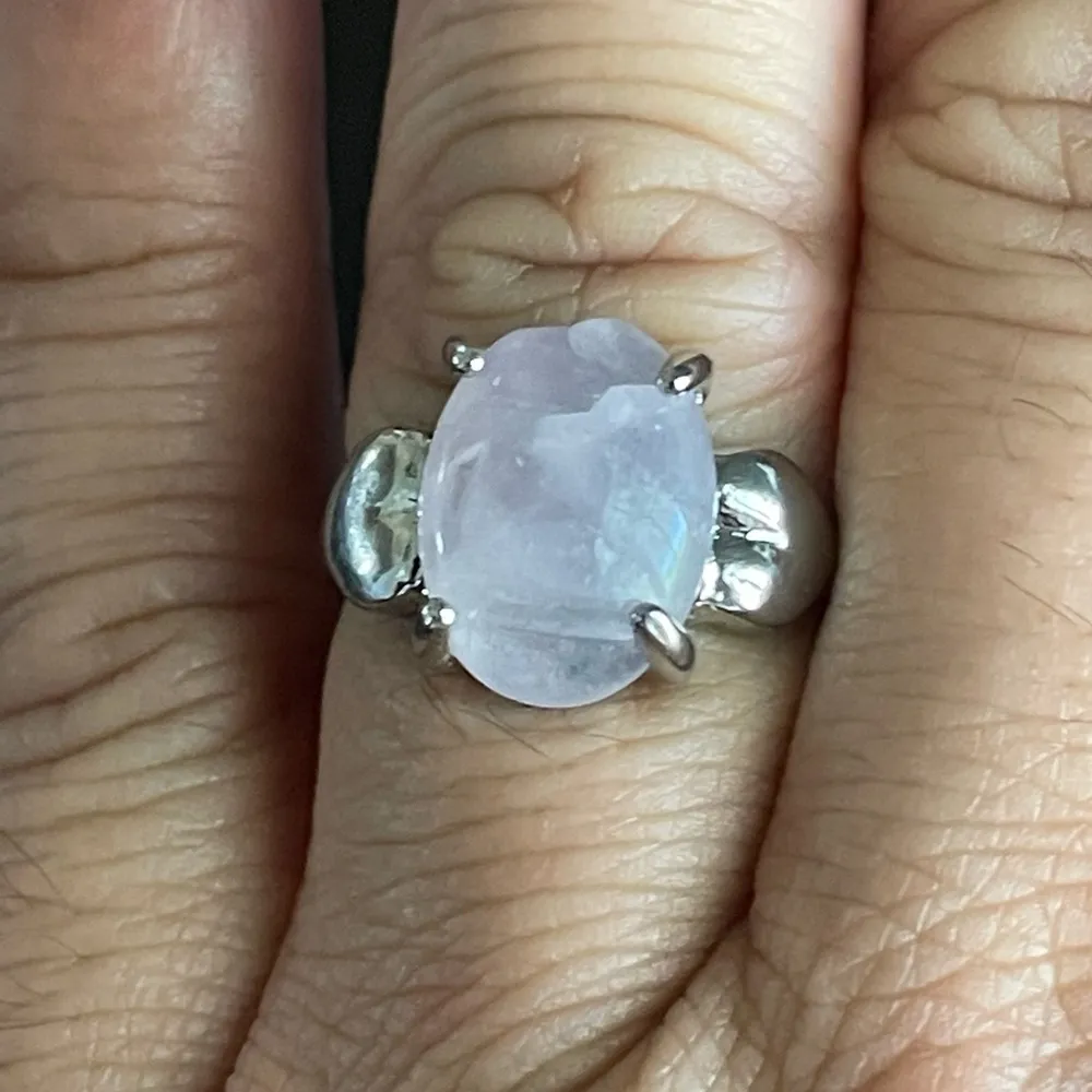 Ova purple amethyst silver ring size 8.5 - Image 9