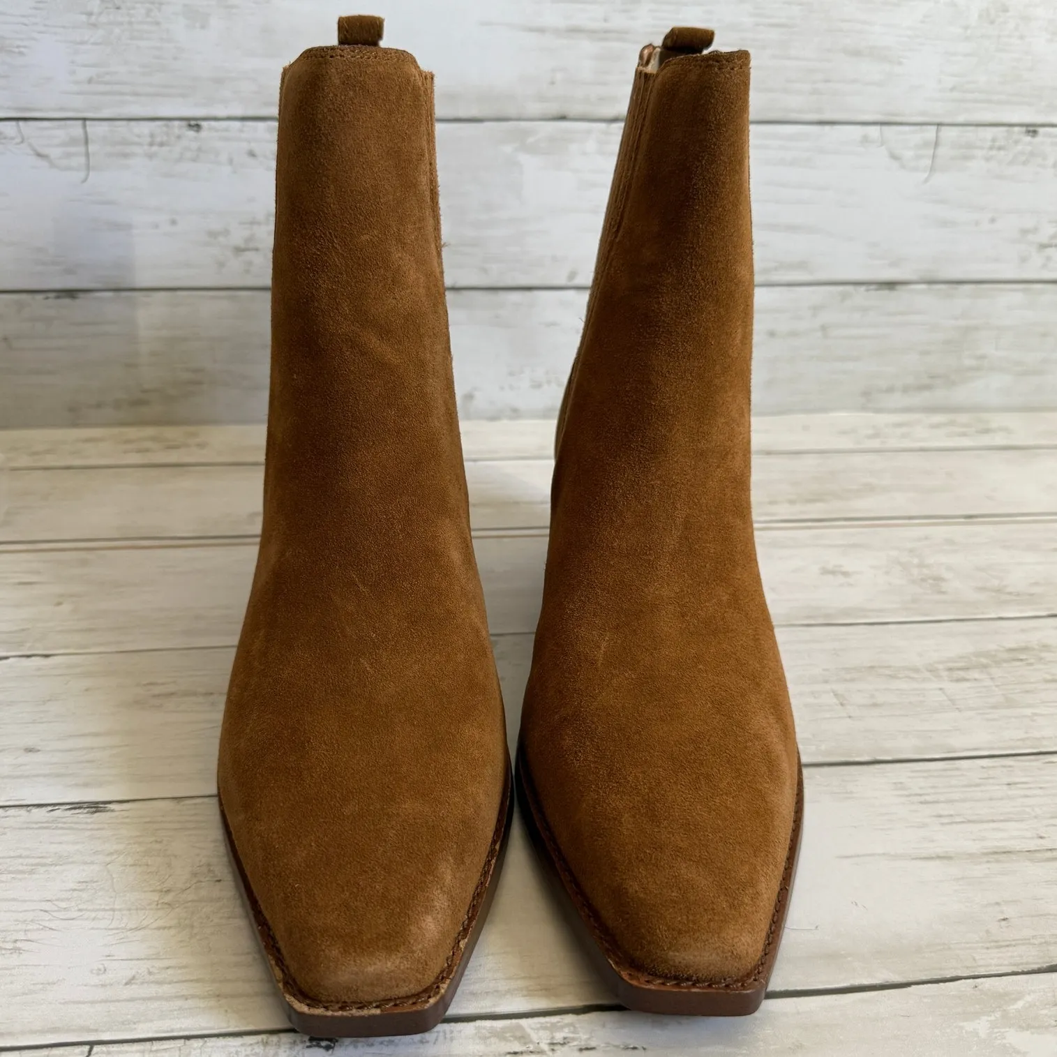 NEW Madewell Sz 9.5 The Ingrid Chelsea Boot Suede NX772 Western Tan Dried Acorn - Image 4