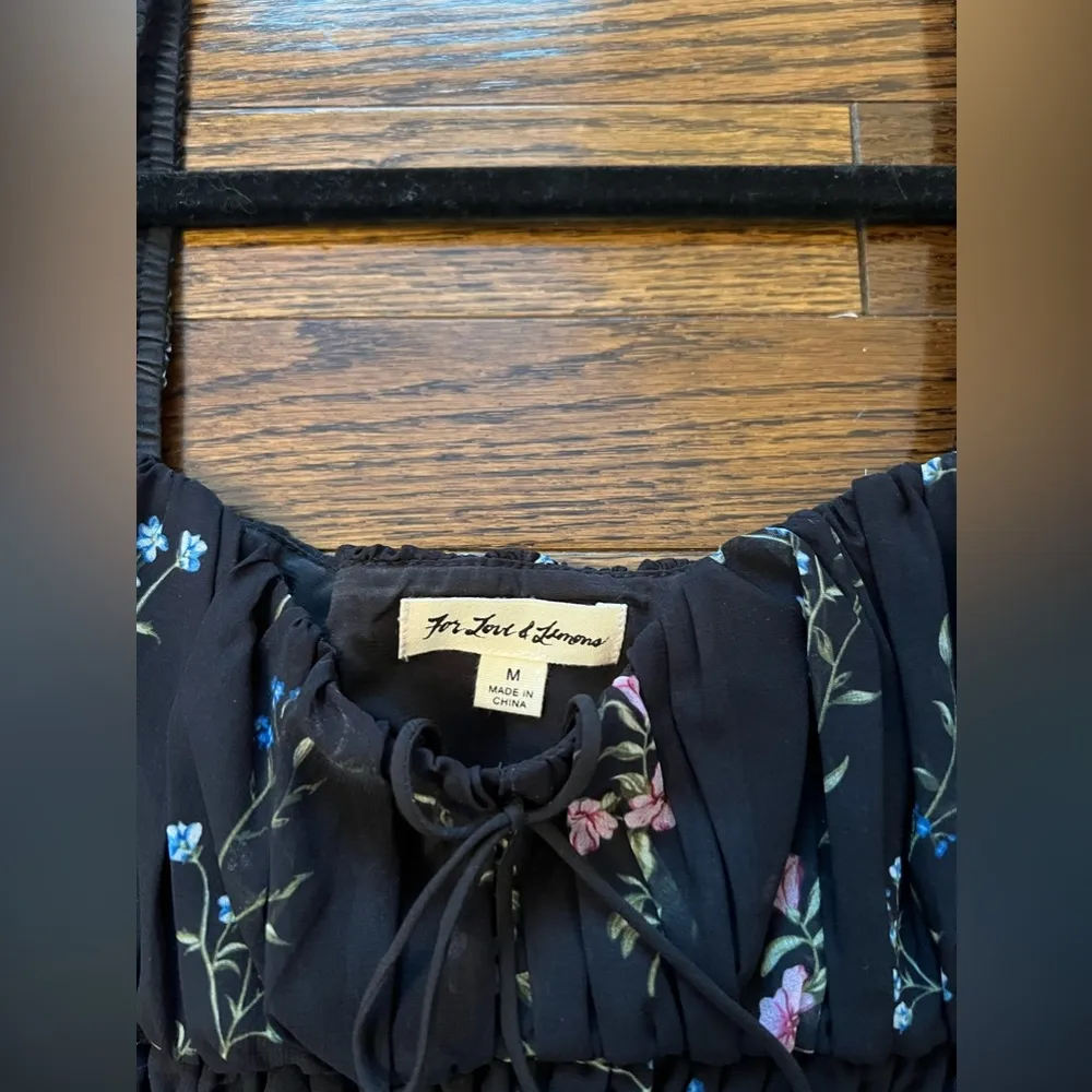 For Love and Lemons Dixon Mini Dress Black Floral - Image 6