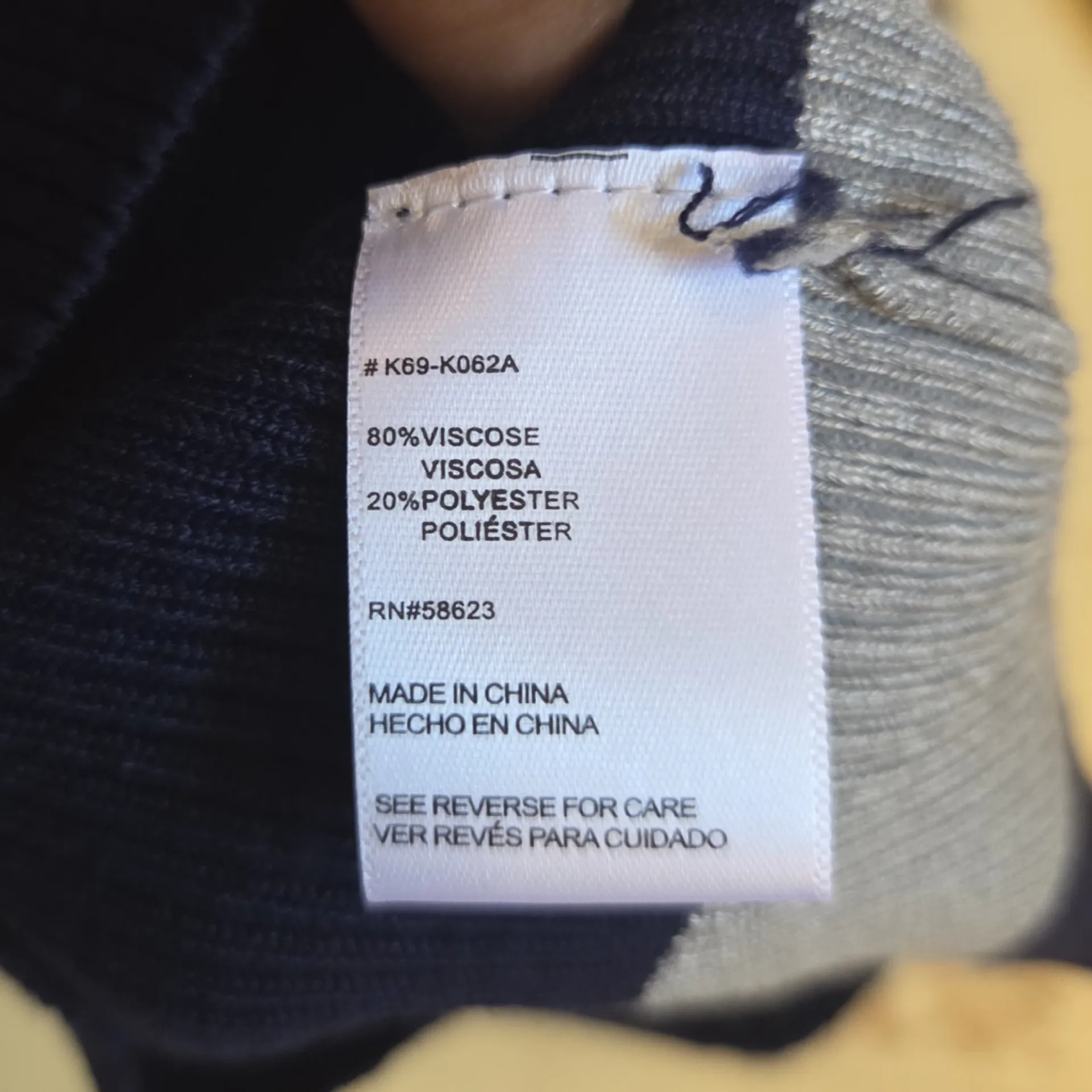 Alloy Long Sleeve Ribbed crew Neck Maxi Elegant Navy Blue and Gray Women's Dress Size M - Image 3