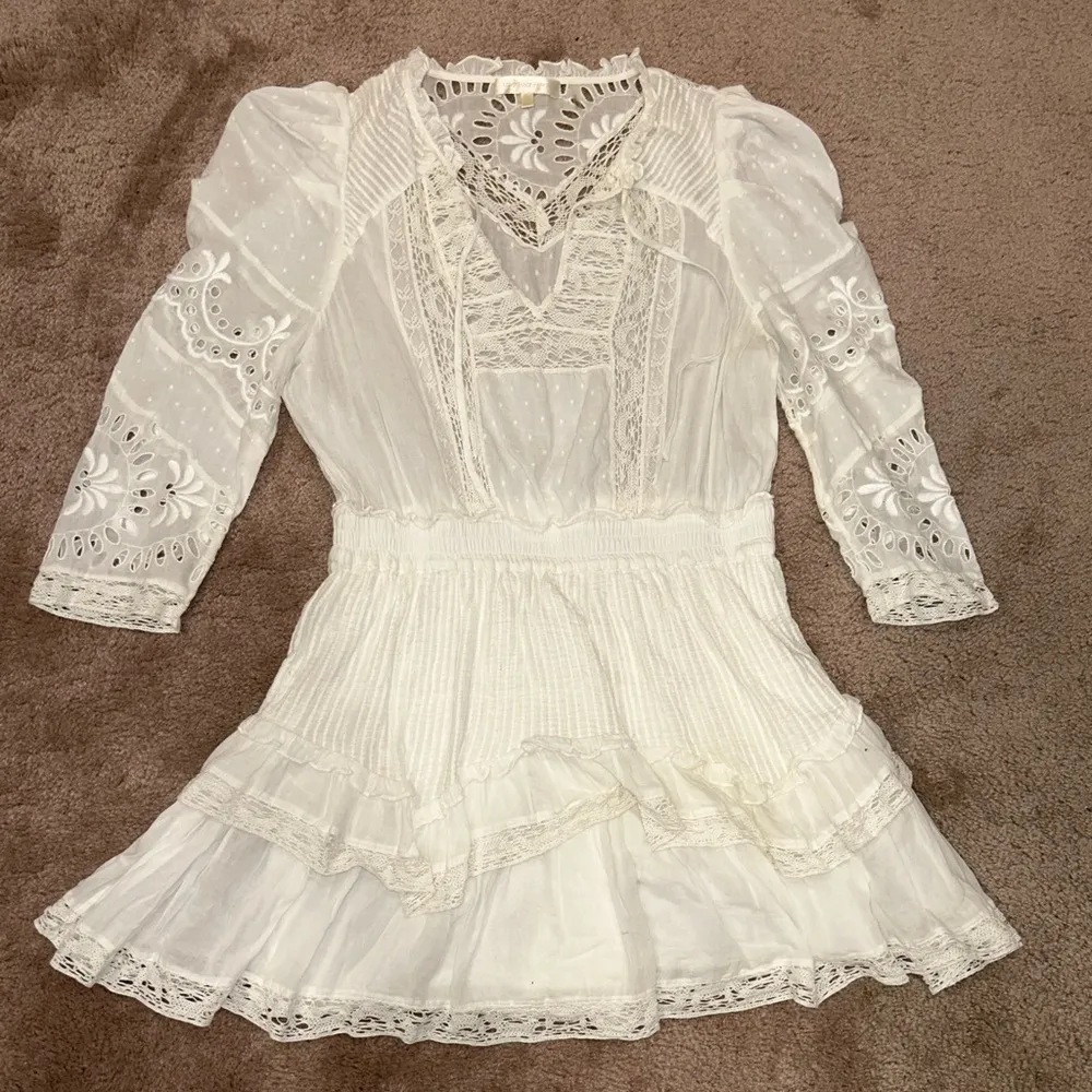 Loveshackfancy Isidore White Lace Mini Dress Size Large - Image 3