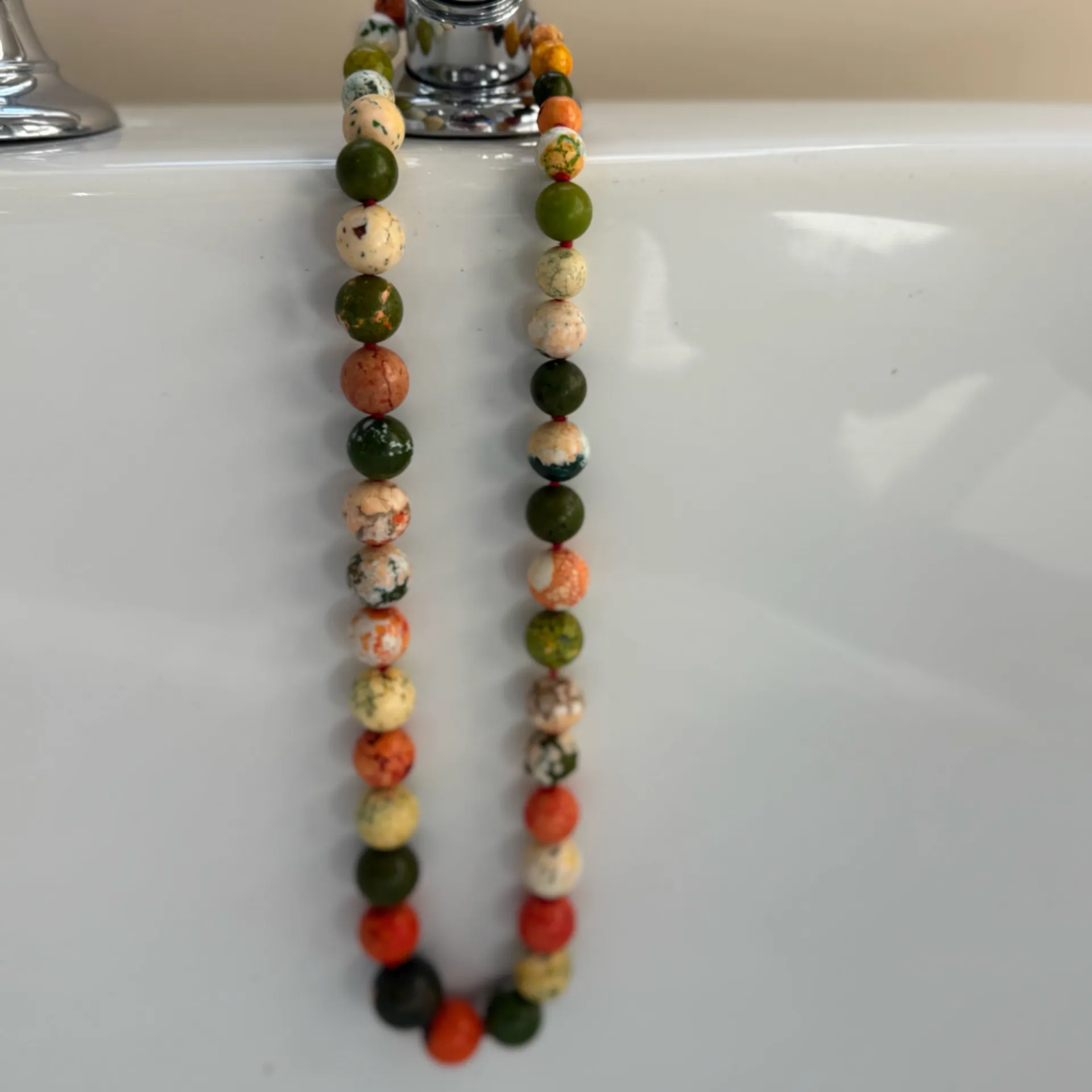 Multicolor Jasper Bead Necklace – Earth Tone Statement Piece - Image 2