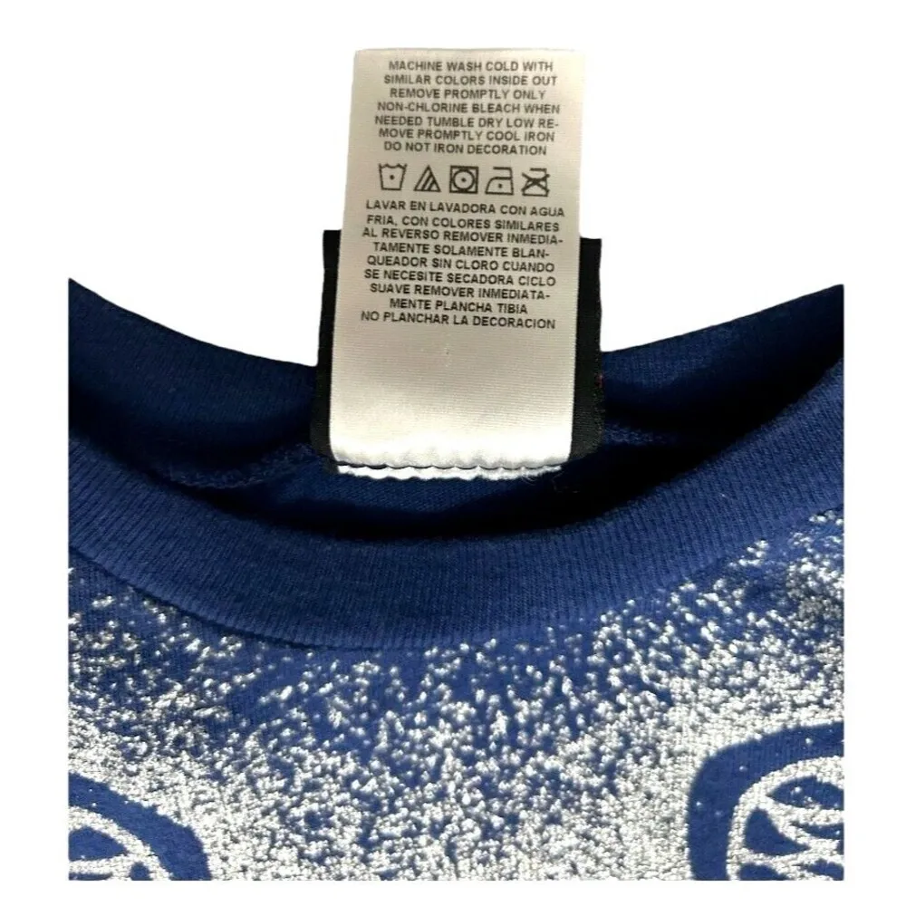 Supergirl‎ S Navy Graphic Tee 100% Cotton Burnout Glitter Y2K DC Comics Hero - Image 8