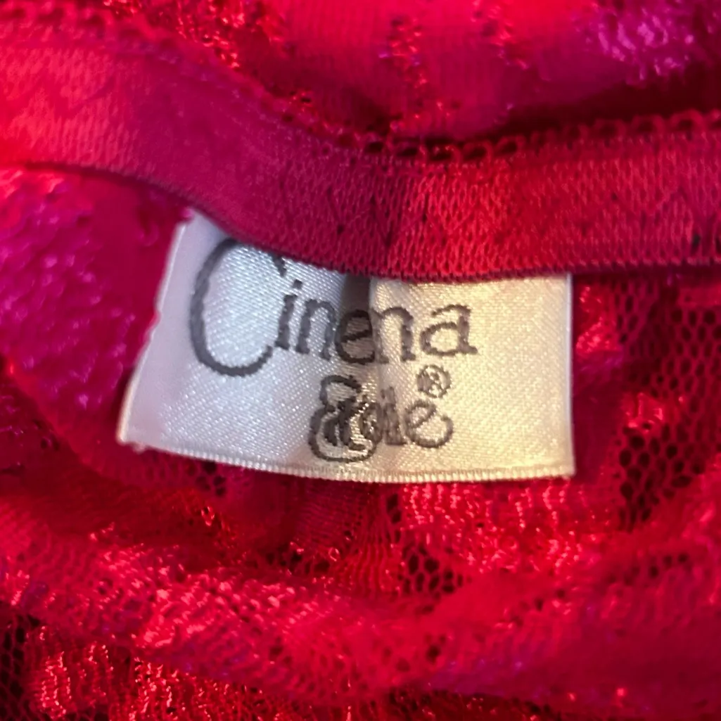 Vintage Cinema Etolie Pink Sheer Lace Teddy Nightie Size Medium - Image 4