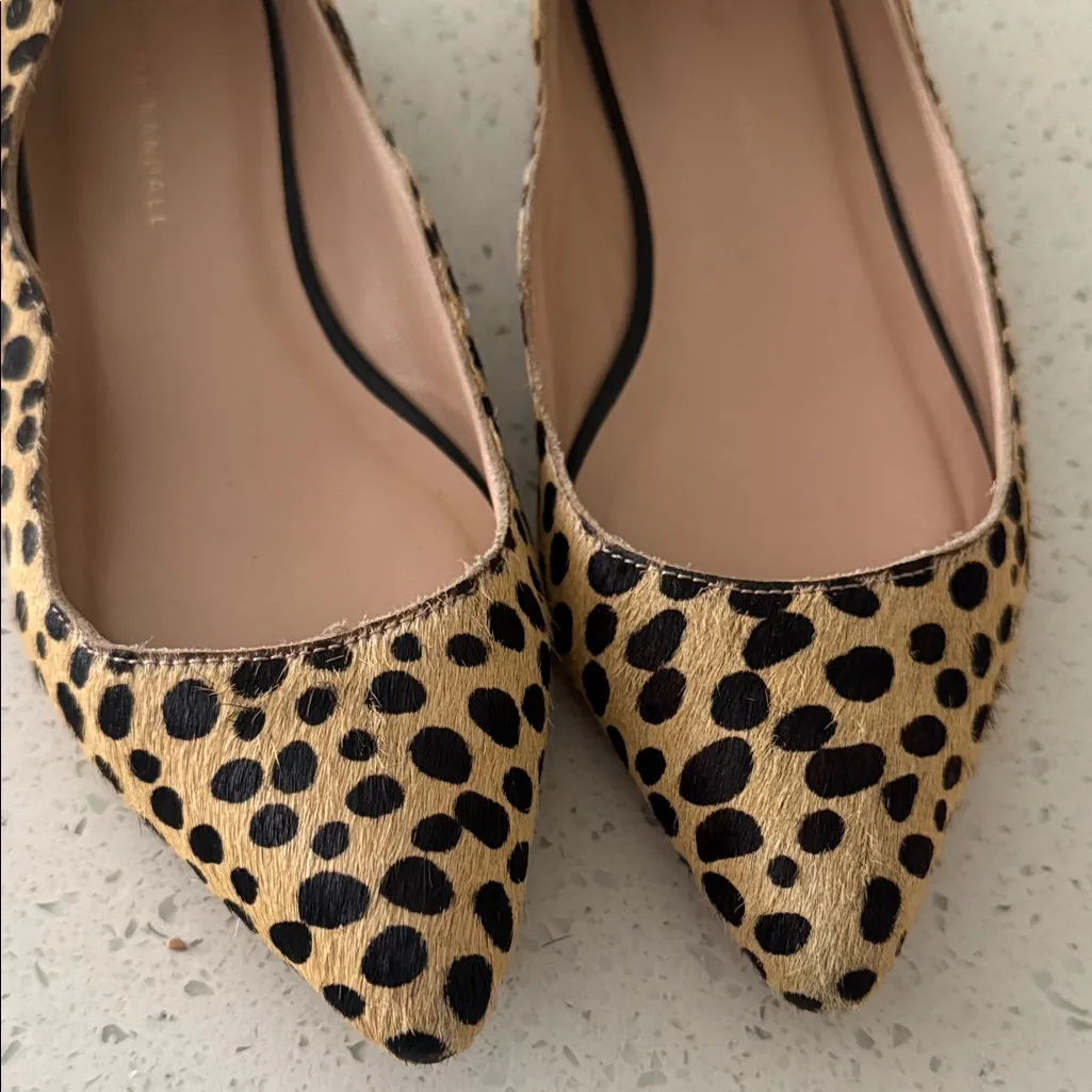 Loeffler Randall Milla Pointe Toe Cheetah Tan and Black Flats, Size 7.5 - Image 2