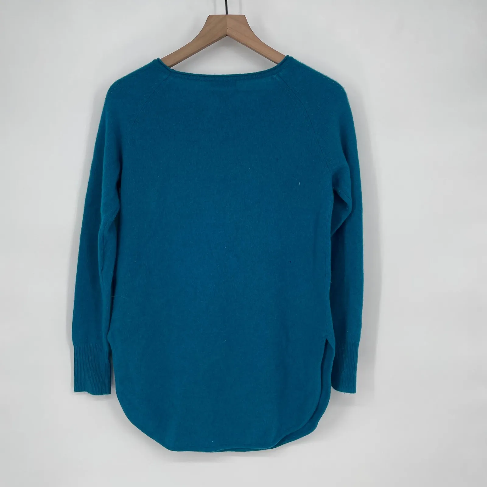 Halogen Cashmere Blend Crew Neck Sweater Teal Blue XS - Image 6