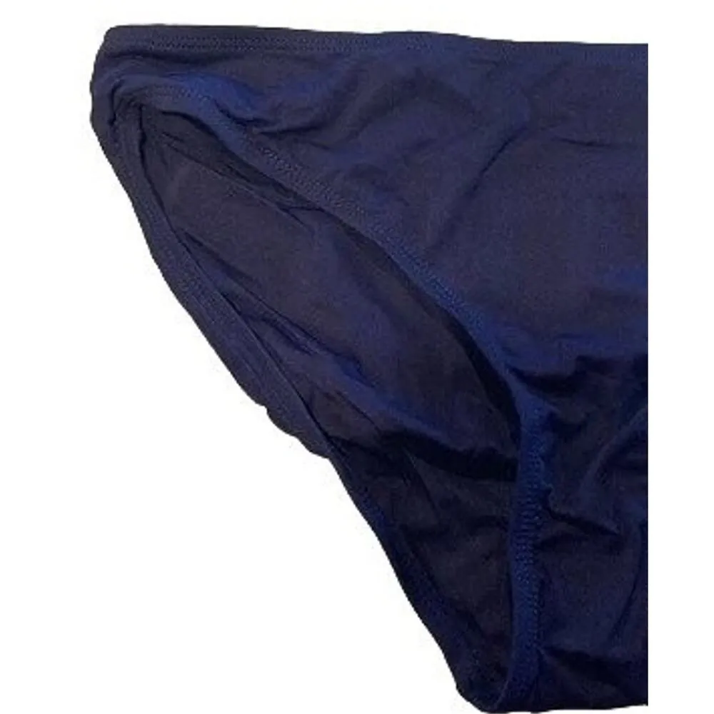 NWT Andie Swim The Bikini Bottom Medium Coverage Leg Cut Low Rise L Navy Blue - Image 3