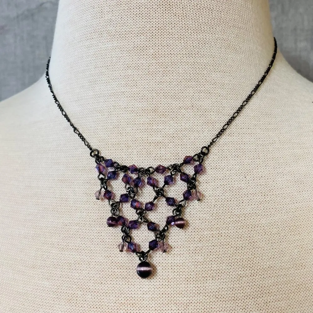 Kenneth Cole Women Necklace Purple Shades of Beads Adjustable Extender Chain - Image 5