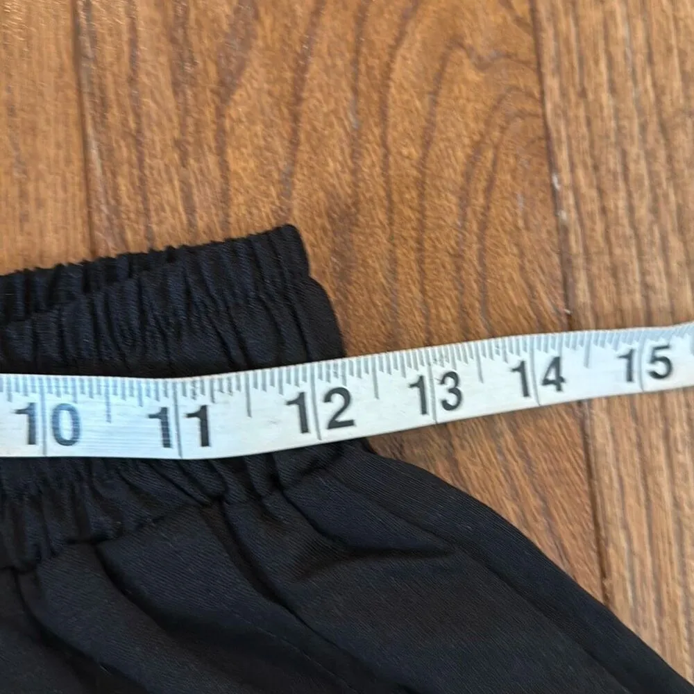 Amazon black high rise linen blend drawstring shorts M - Image 5