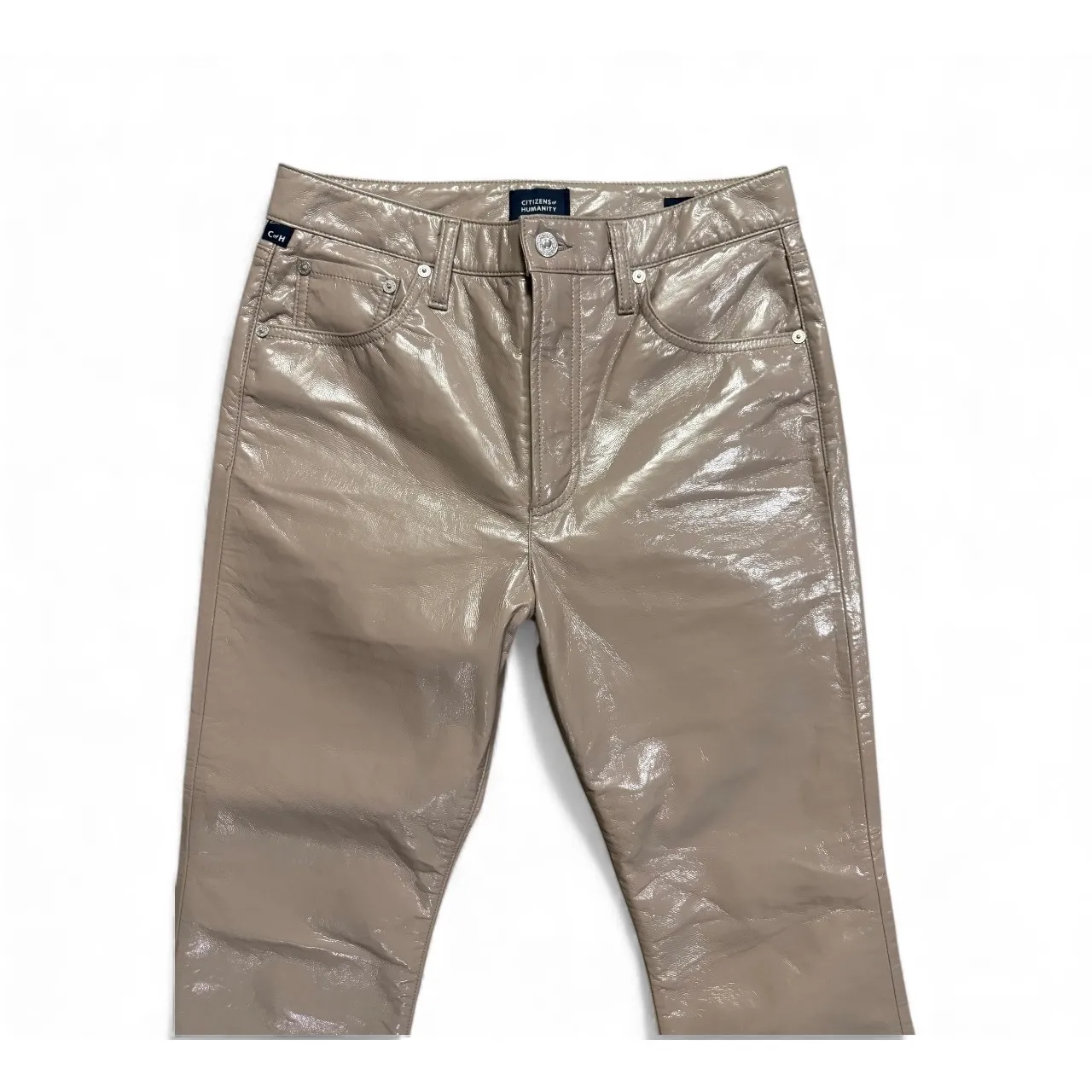 New! Citizens of Humanity
Isola Patent Leather Bootcut Pants in Tan Sz 27 $448 - Image 11