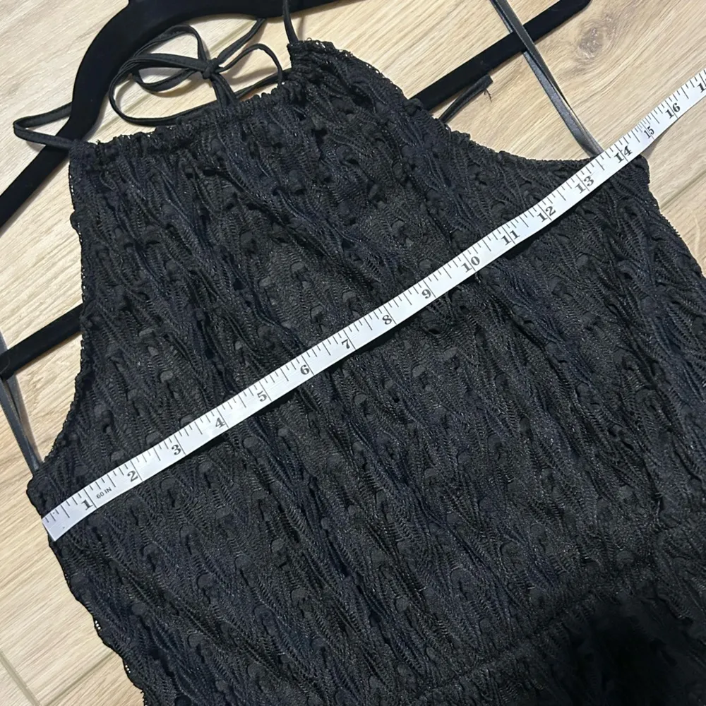 Textured Black Halter Romper - Image 8