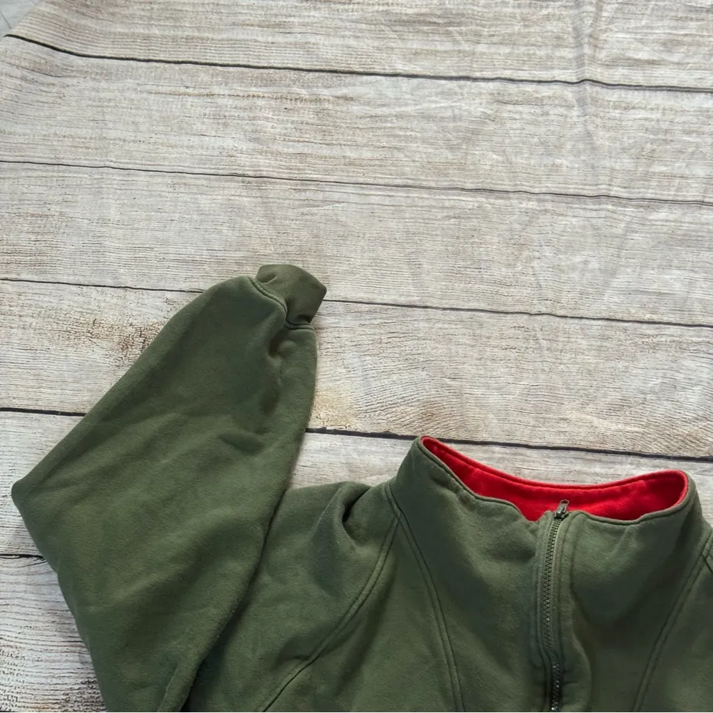 Harry Rosen olive green elephant safari quarter zip sweatshirt size large - Image 4