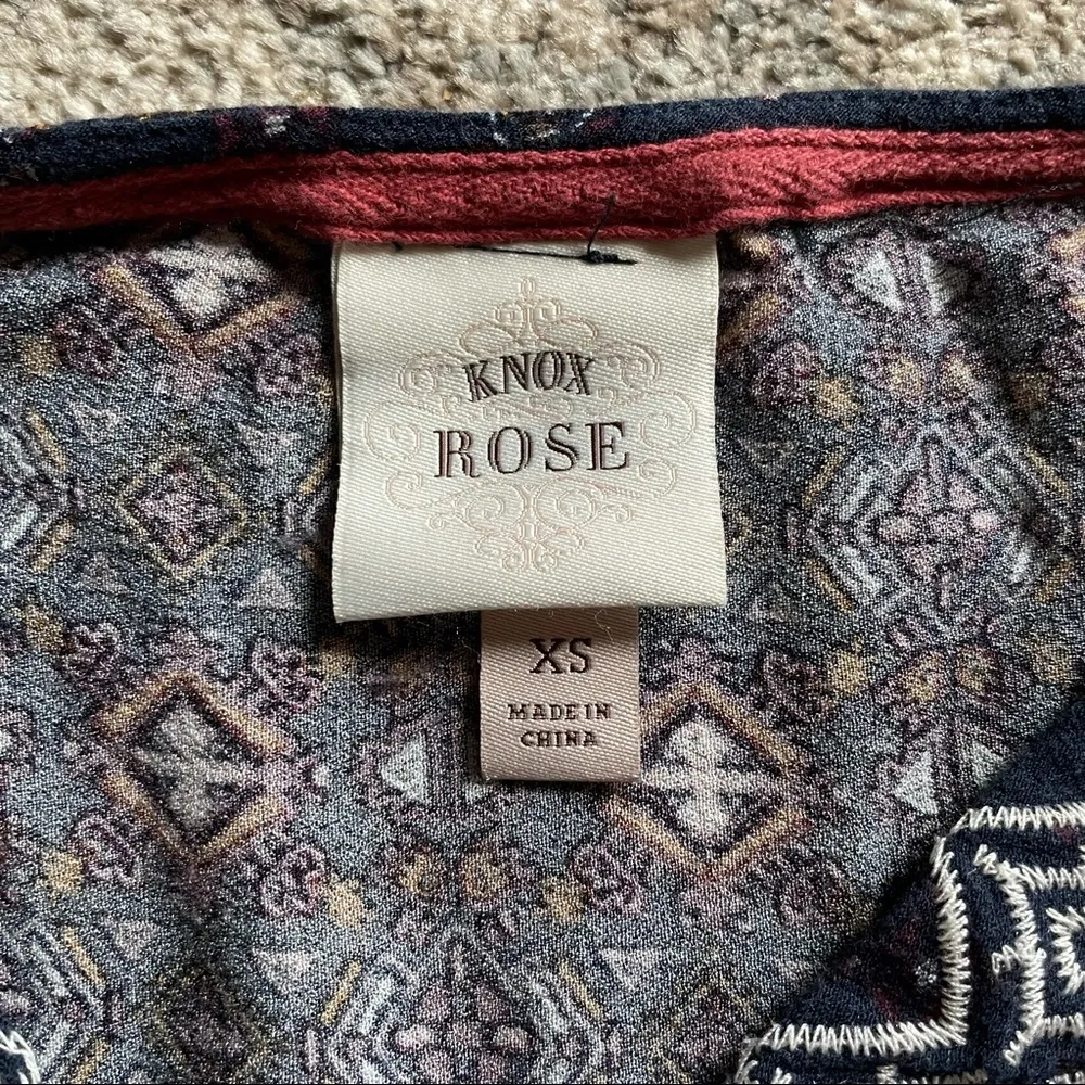 Knox Rose Bohemian Grunge Bandana Mini Dress XS - Image 5