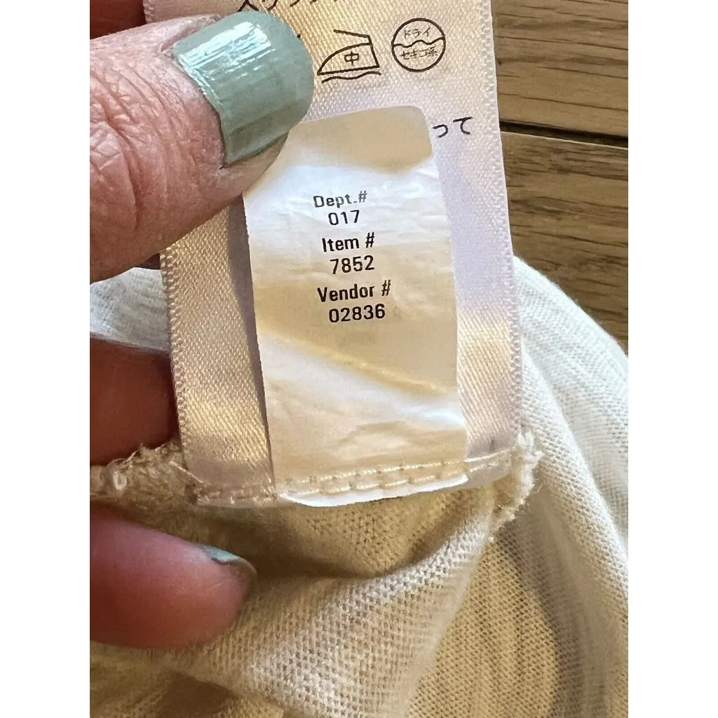 Eddie Bauer Women Scoop Neck T-Shirt Dress Cream‎ 100% Cotton Size Large Comfort - Image 14