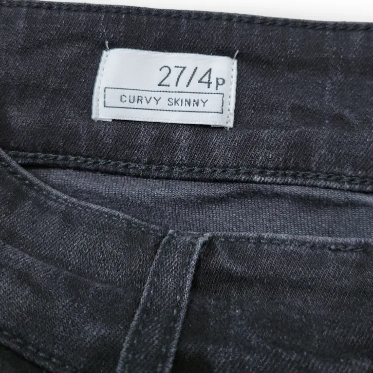 Gap Jeans Size 27 / 4P Women's Gap 1969 Curvy Skinny Jeans Stretch Faded Black - Image 5