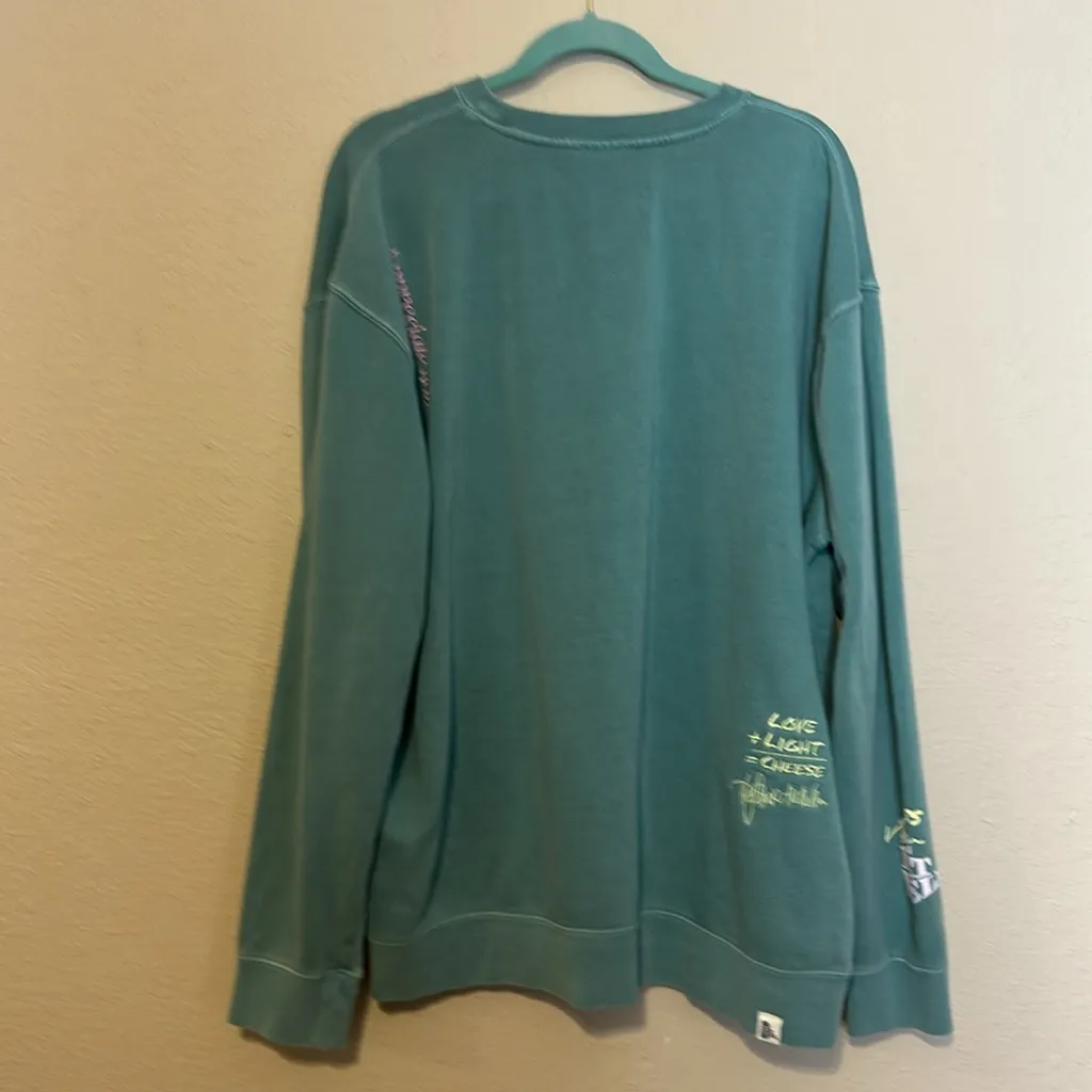 Mr. Eat Well X Heather McMahan Appreciate You Cheese Hoodie Teal Size 2X‎ Green - Image 5