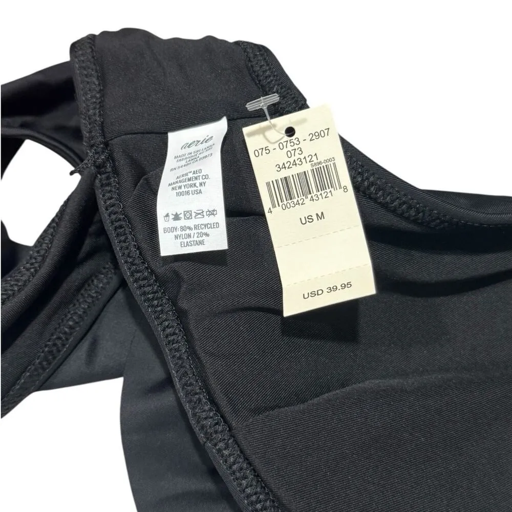 NWT! Aerie Ruffle Wrap Bikini Top in True Black - Size Medium - Image 9