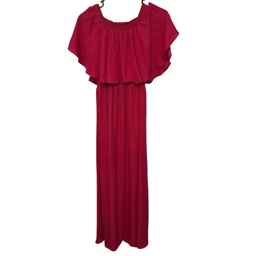 Show Me Your Mumu Hacienda Off Shoulder Maxi Dress Lady Red Ring Crisp Sz Medium - Image 5