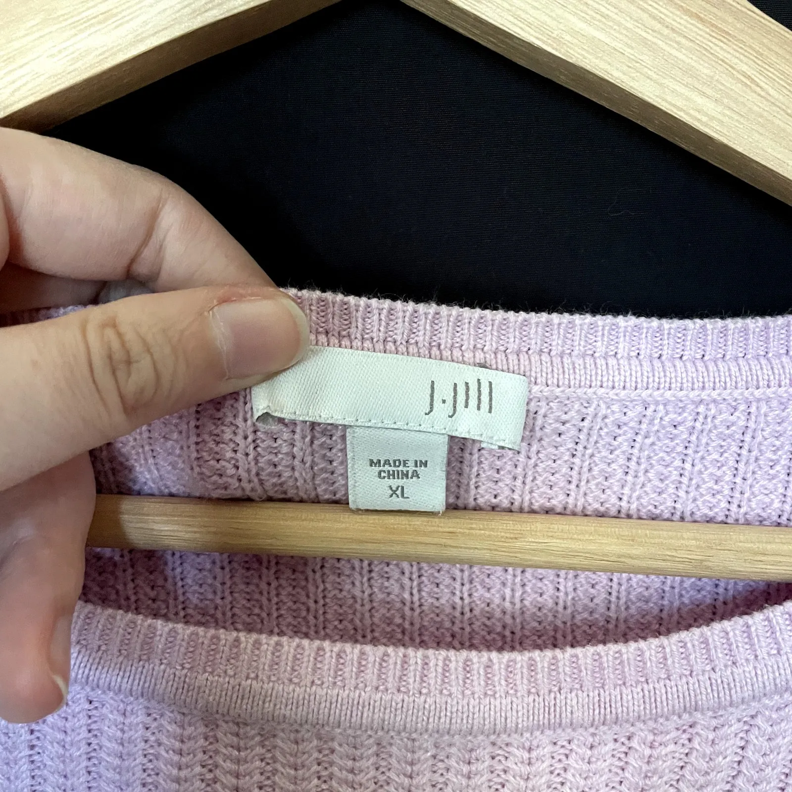 J.Jill powder pink boat neck knit sweater women's size XL ribbed top pullover - Image 3