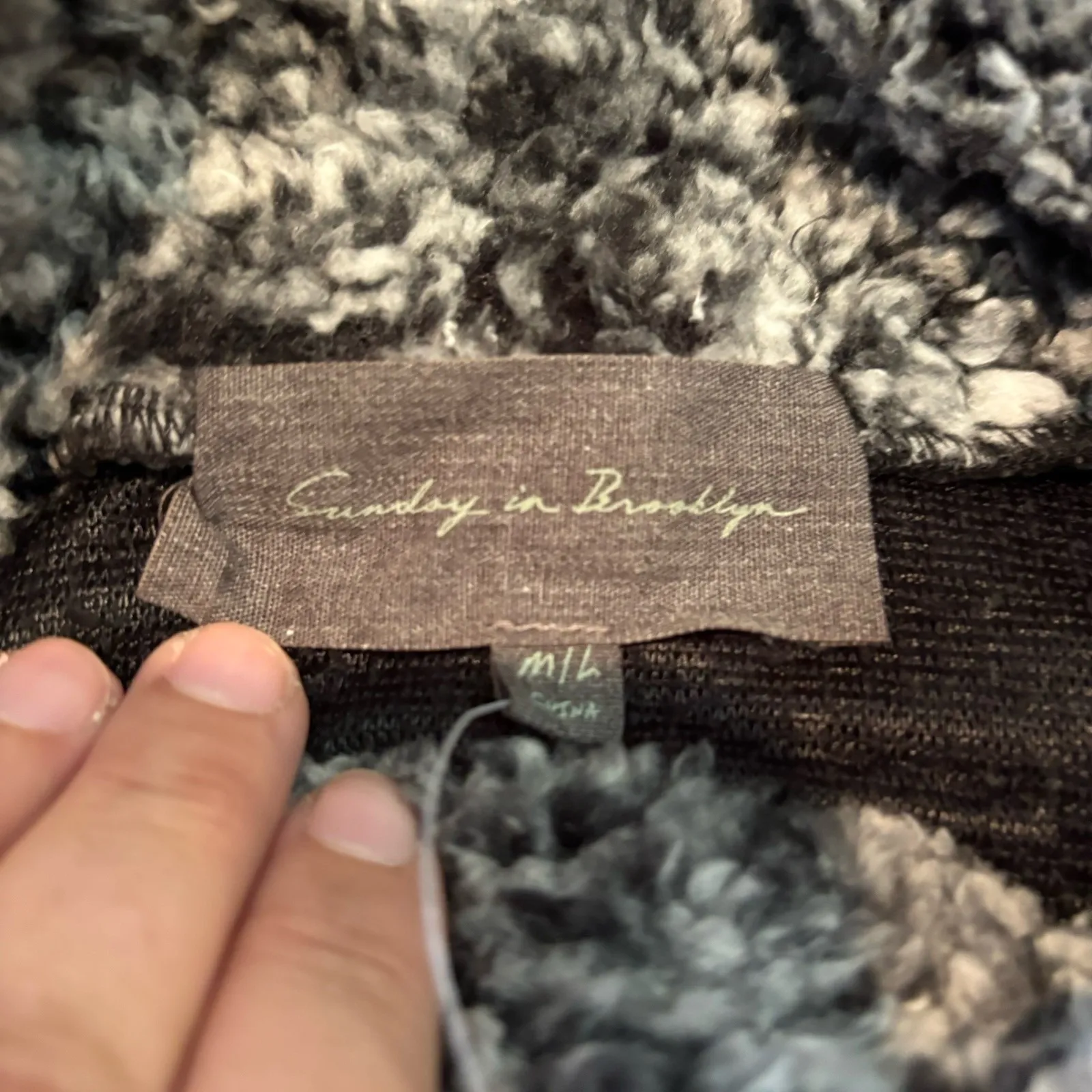 Anthropologie Sunday in Brooklyn Gray Fleece Cowl Neck Oversized Top M/L‎ NWT - Image 6