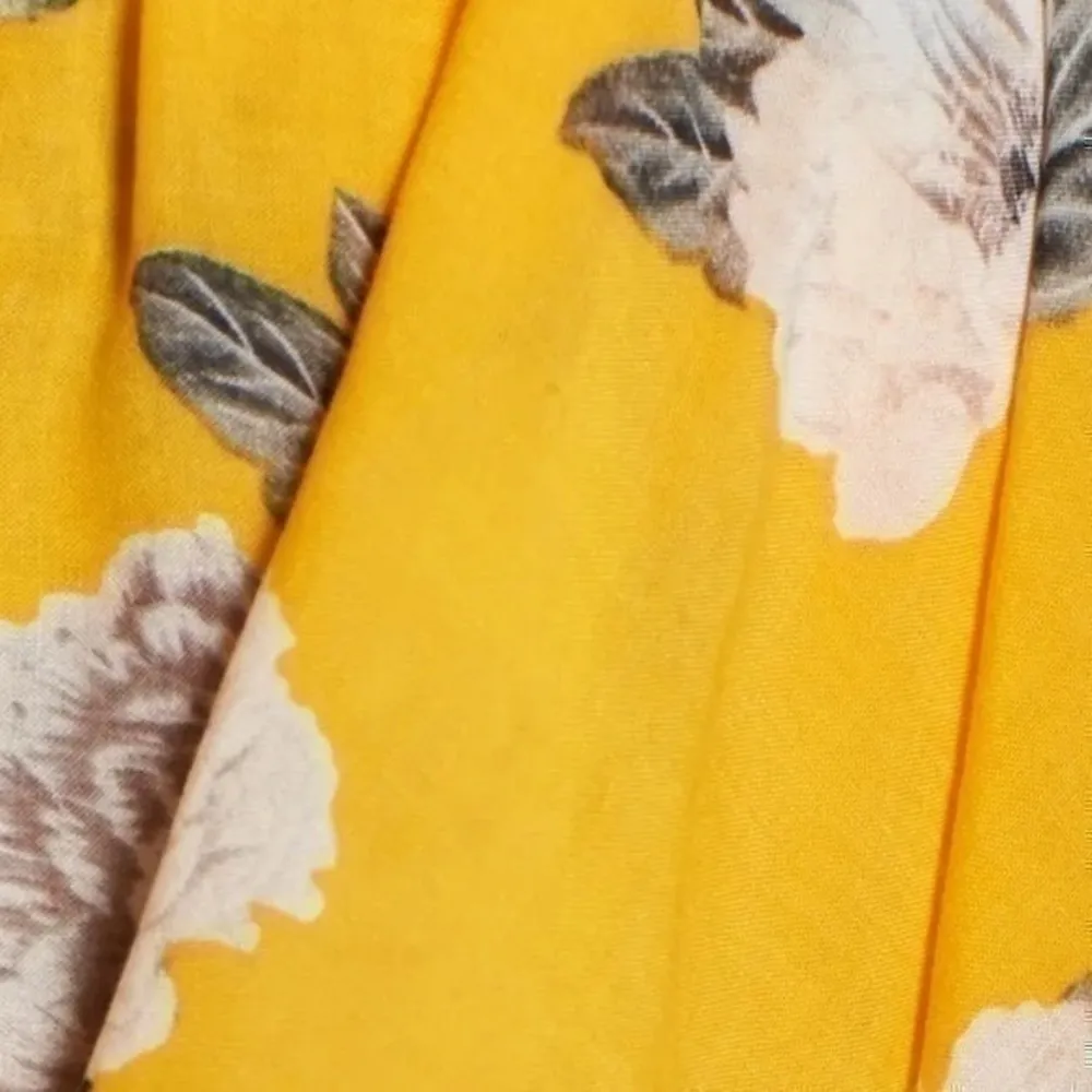 MinkPink Size M Yellow Floral Strapless Smocked Top Mini Dress Cover Up - Image 10