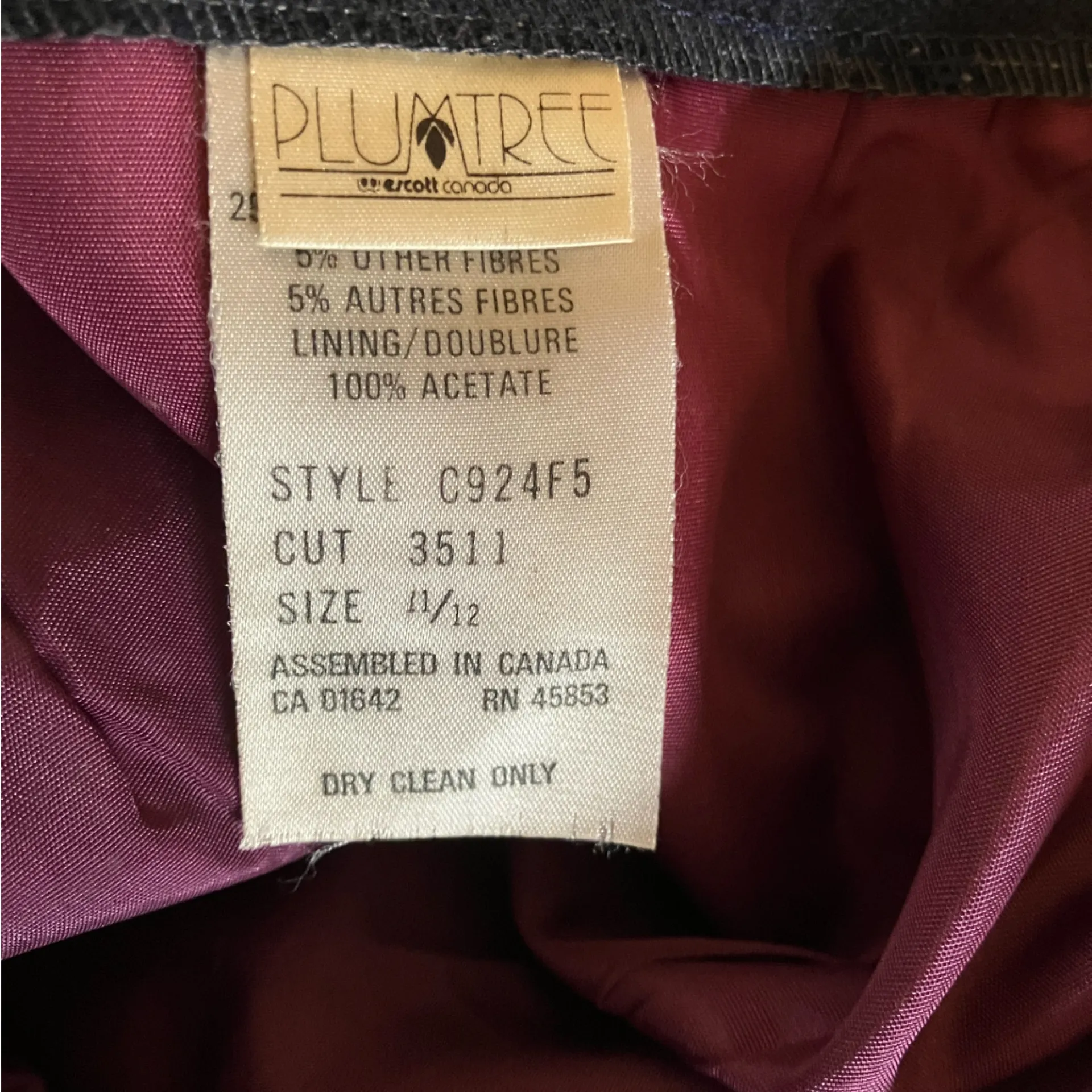 Vtg Plum Tree Womens Skirt Navy Blue Striped Wool Blend Pencil Sz 11/12 - Image 8