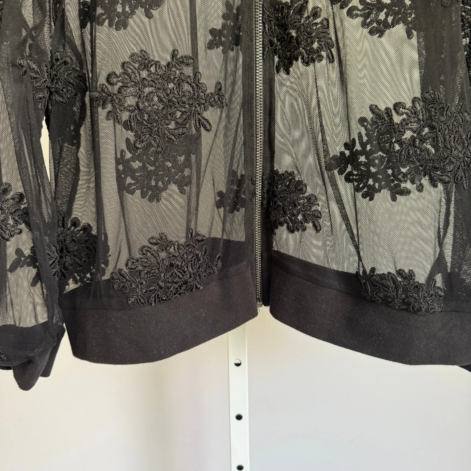 Torrid Jacket‎ witch romantic festival Embroidered Mesh Bomber  size 1 - Image 3