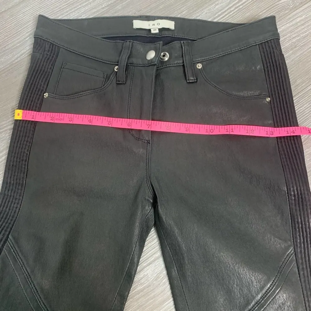 IRO Moto style leather pants skinny leg sz 36 - Image 7