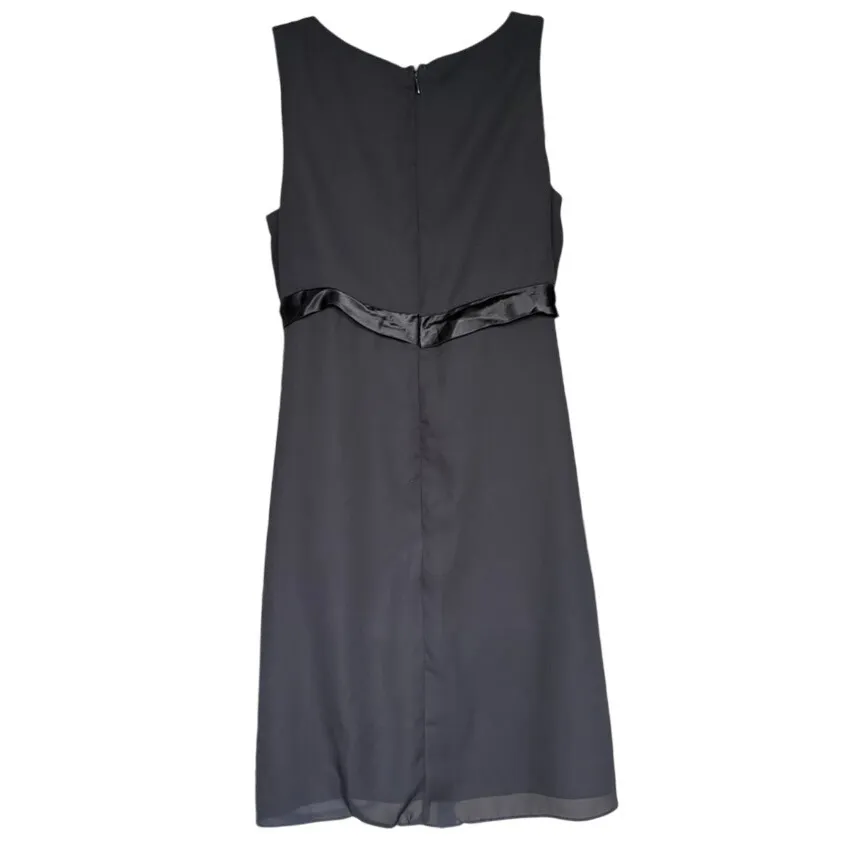 Vintage Late Editions LTD Party Dress Sz 8 80s 90s Sheer Black Satin‎ - Image 3