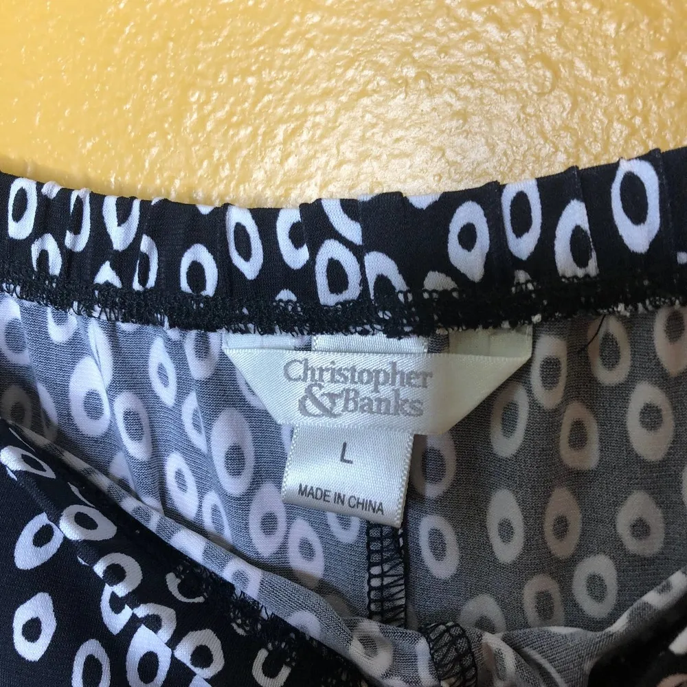 Christopher & Banks Skirt Black White Midi L - Image 4