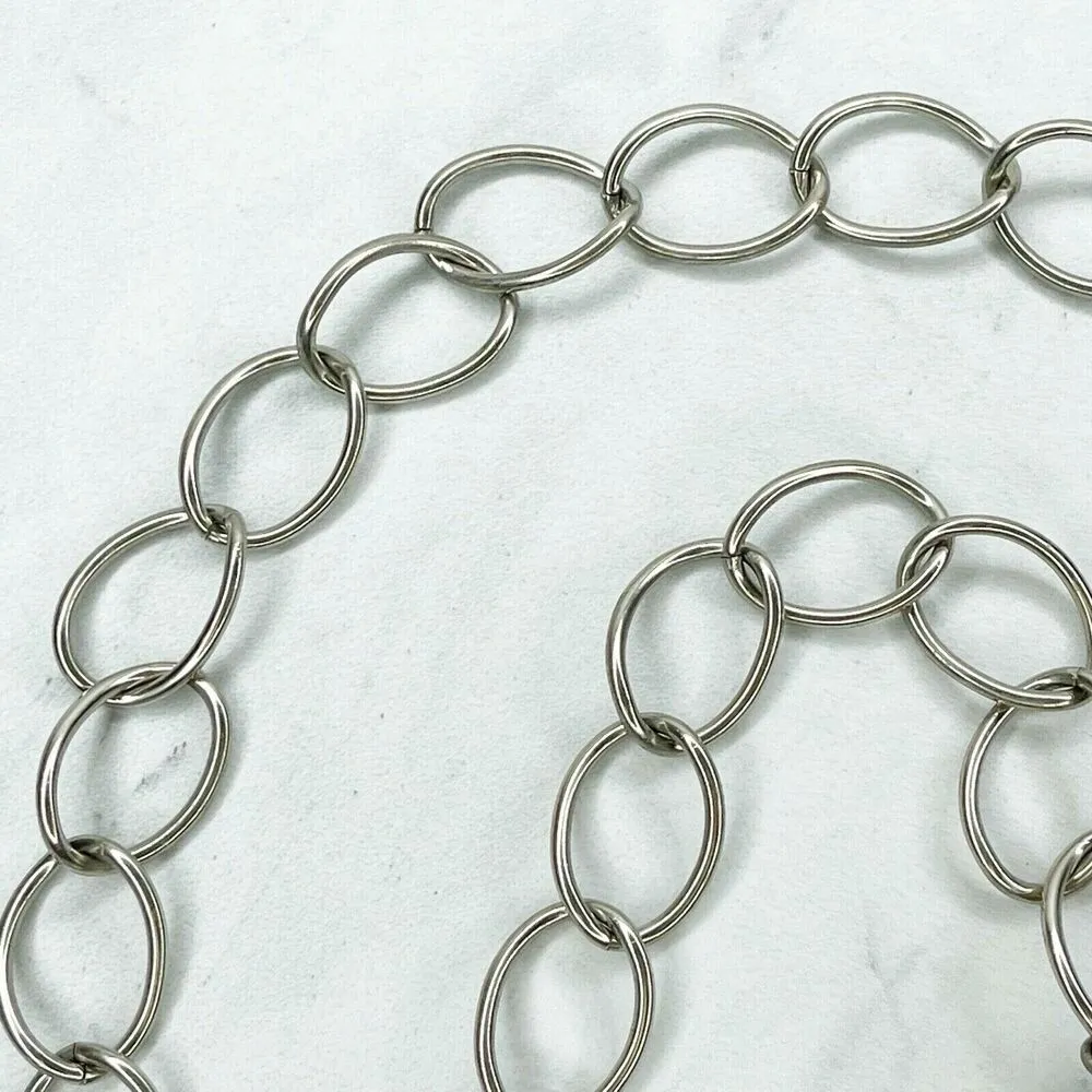 Silver Tone Simple Ball Charm Metal Chain Link Belt Extra Small/Small (XS/S) ✨ - Image 6