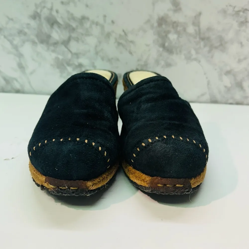 UGG Australia 1655 Women's blue suede closed toe slide mule wedge shoes sz US 8 - Image 4