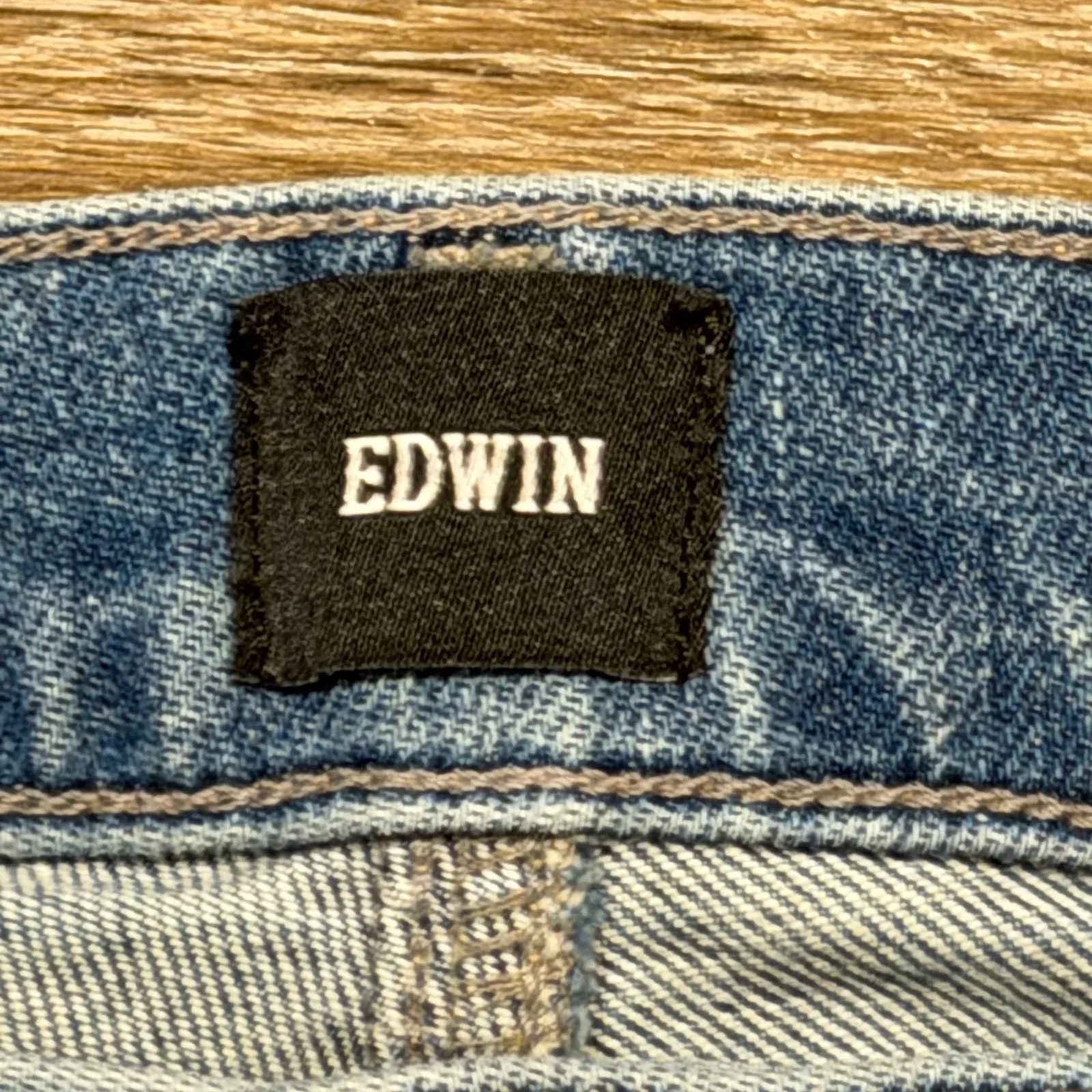 Edwin Vintage Wash Straight Leg Jeans Size 32 | Classic Blue Denim 100% Cotton - Image 4