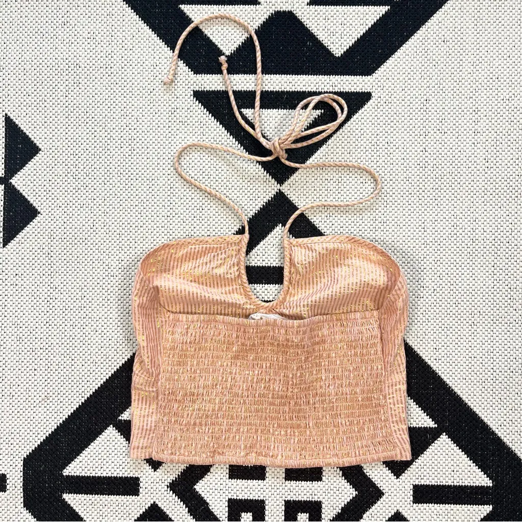 Jen's Pirate Booty High Desert Palm Leaf Corset in Gold Stripe Desert Rose Small - Image 7