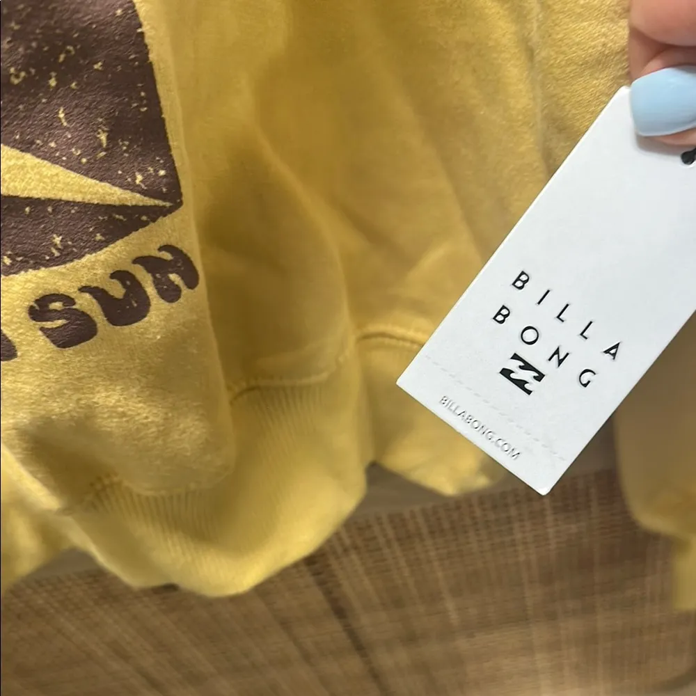 Billabong Yellow Oversized Graphic Hoodie - Image 6