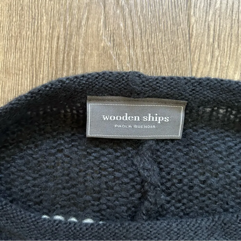 Wooden Ships Blue White Red Knit Stripe Poncho XS/S - Image 4