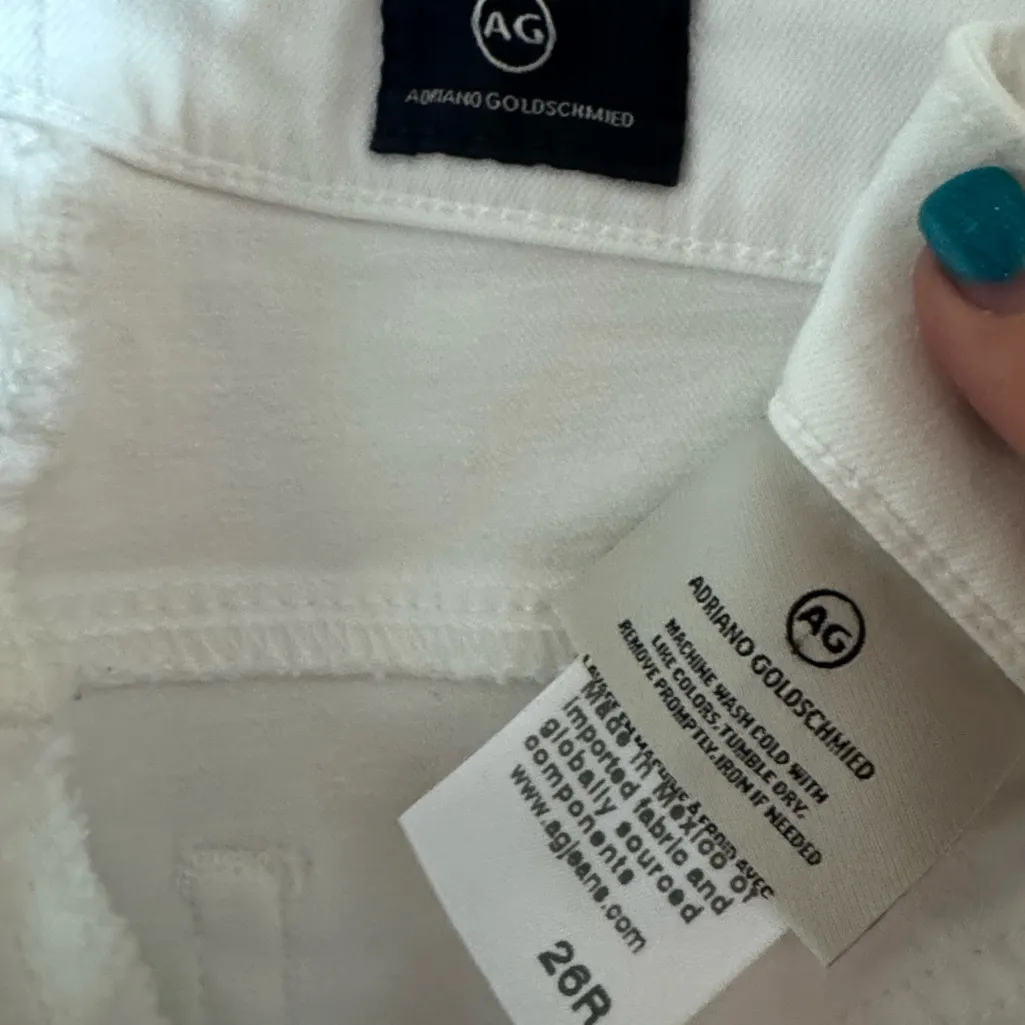 Adriano Goldschmied White Cropped Skinny Jeans Sz 26R - Image 3