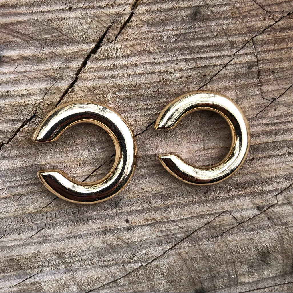 Gold Hoop Earrings Cuff No Backing - Image 7